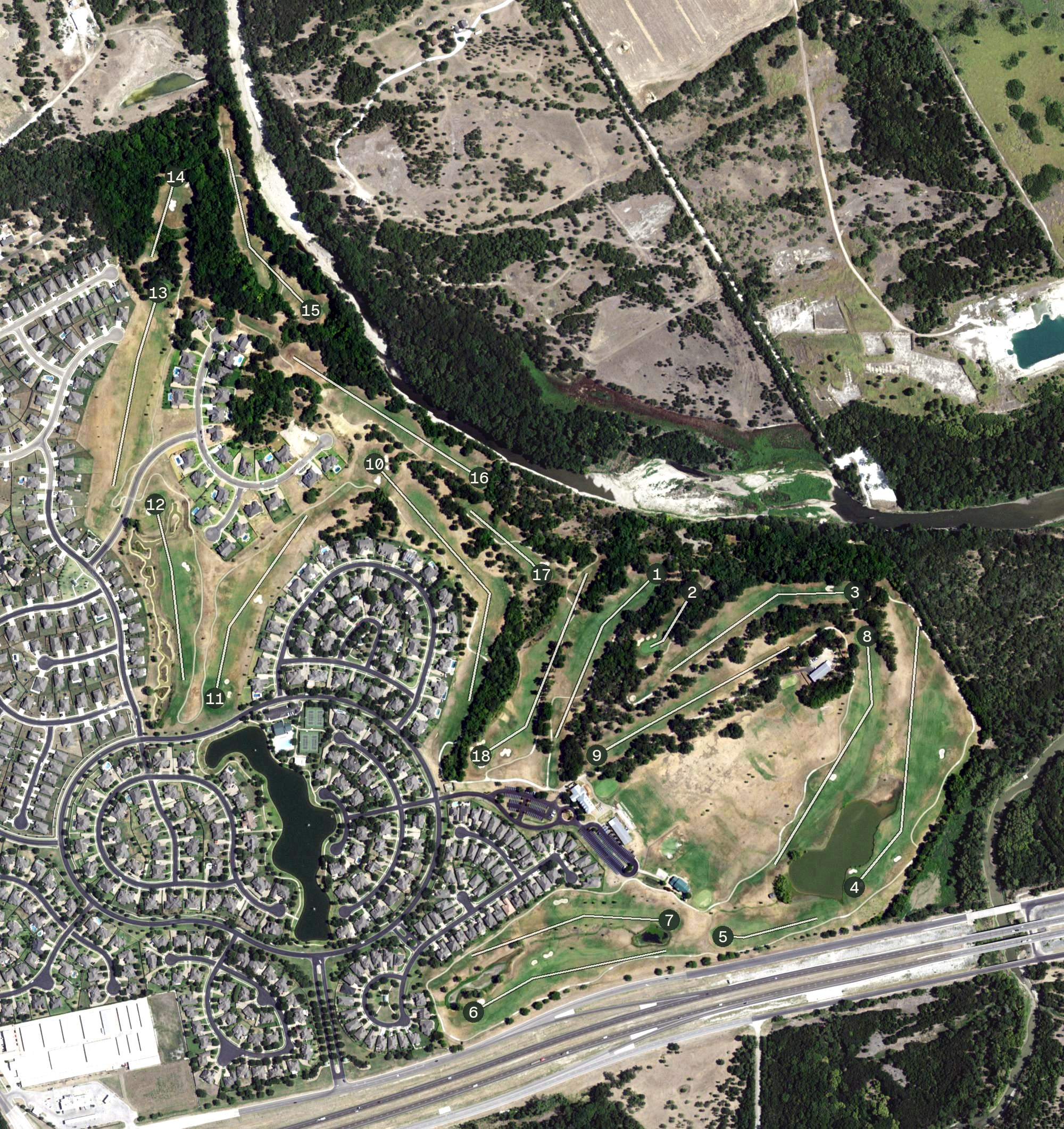 Aerial view of Bear Ridge Golf Course, TX