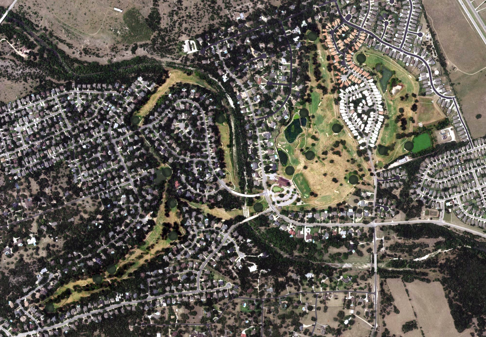 Aerial view of Berry Creek Country Club, TX