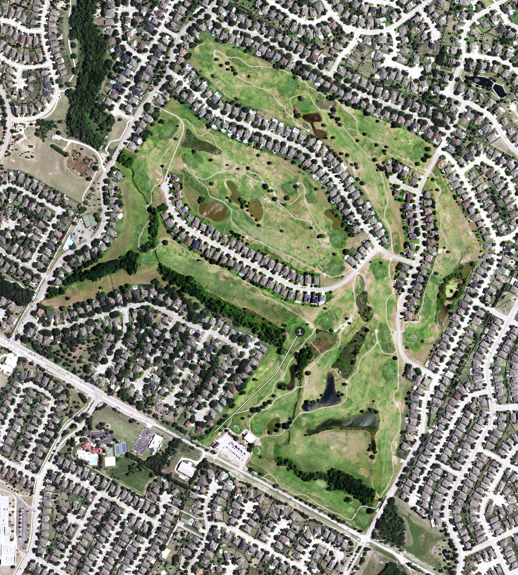 Aerial view of Blackhawk Golf Club, TX