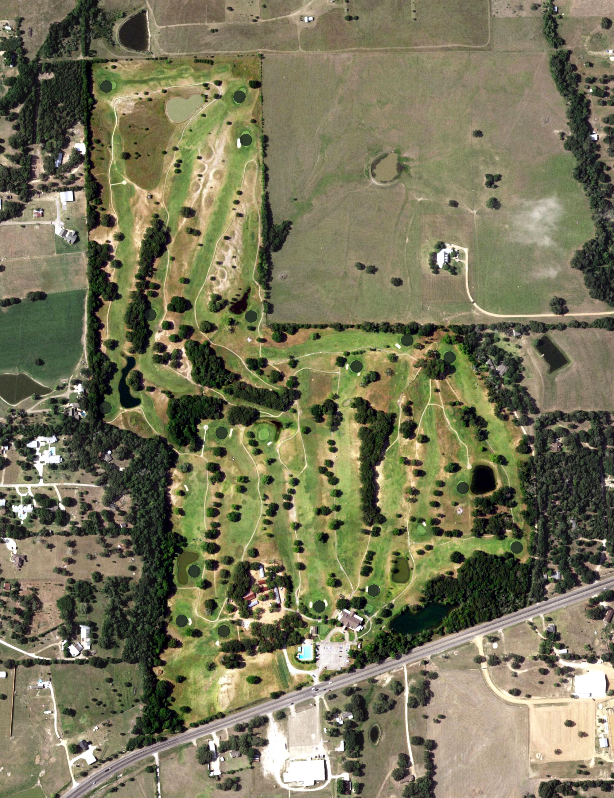 Aerial view of Brenham Country Club, TX