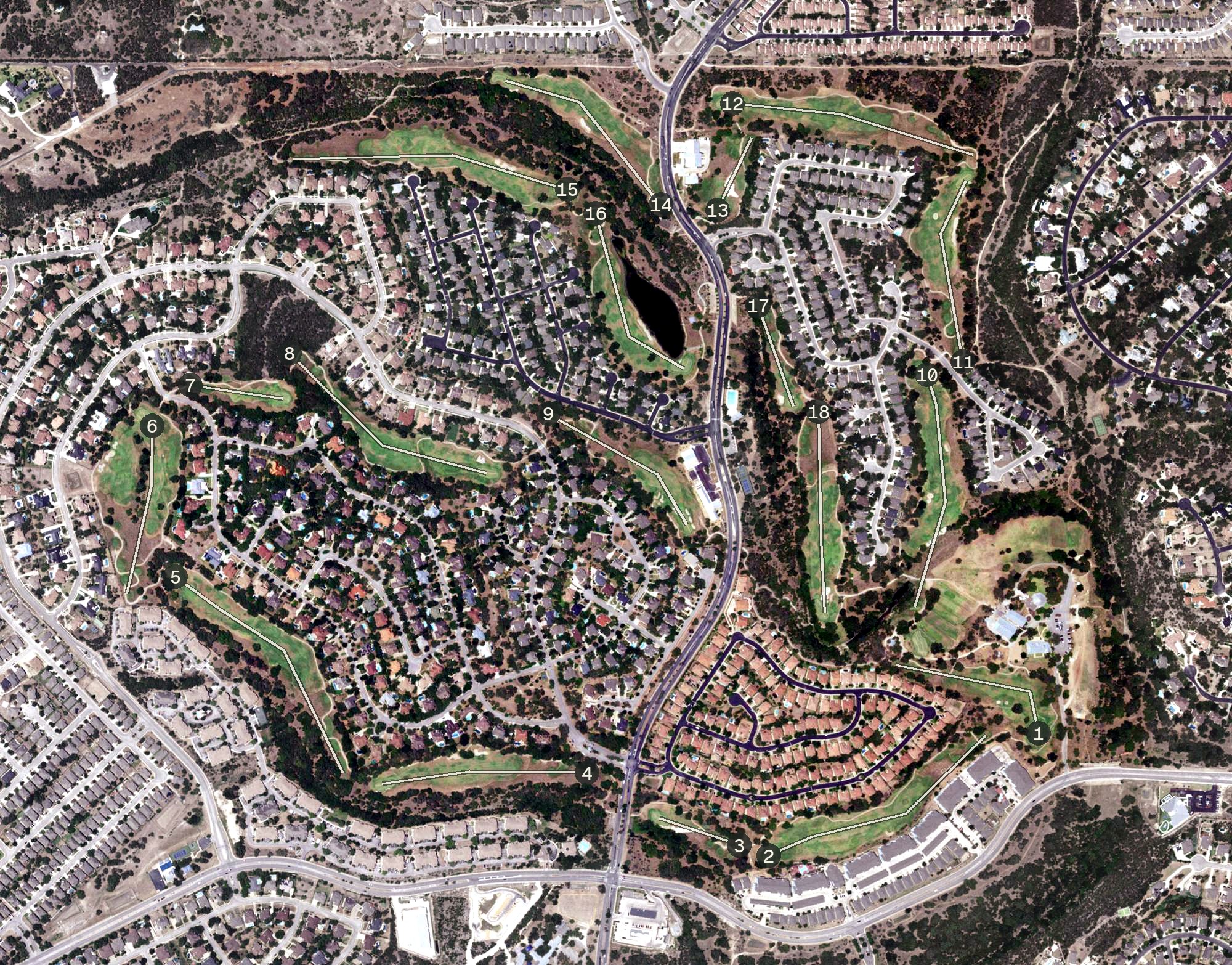Aerial view of Canyon Springs Golf Club, TX