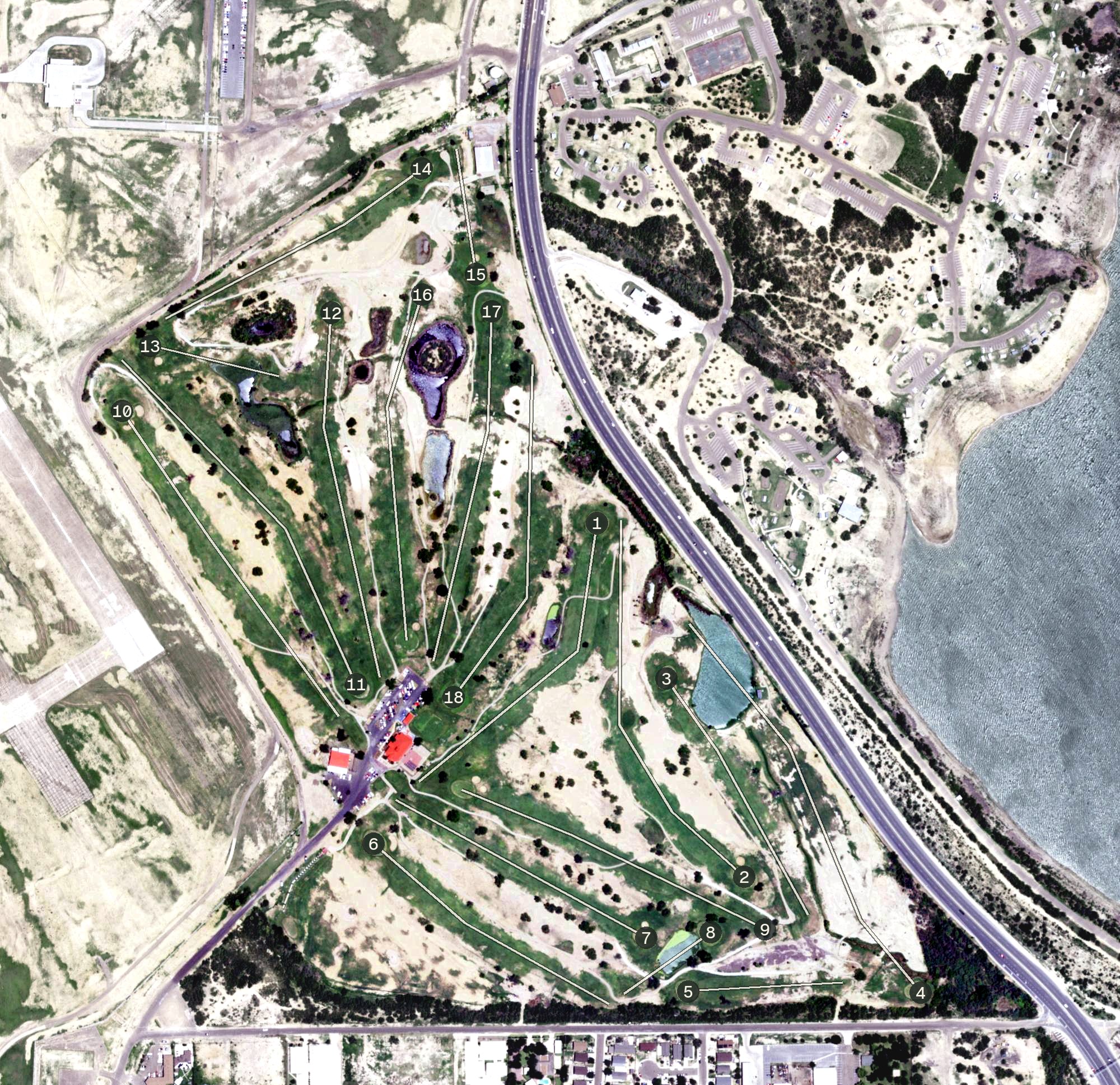 Aerial view of Casa Balnca Golf Course, TX