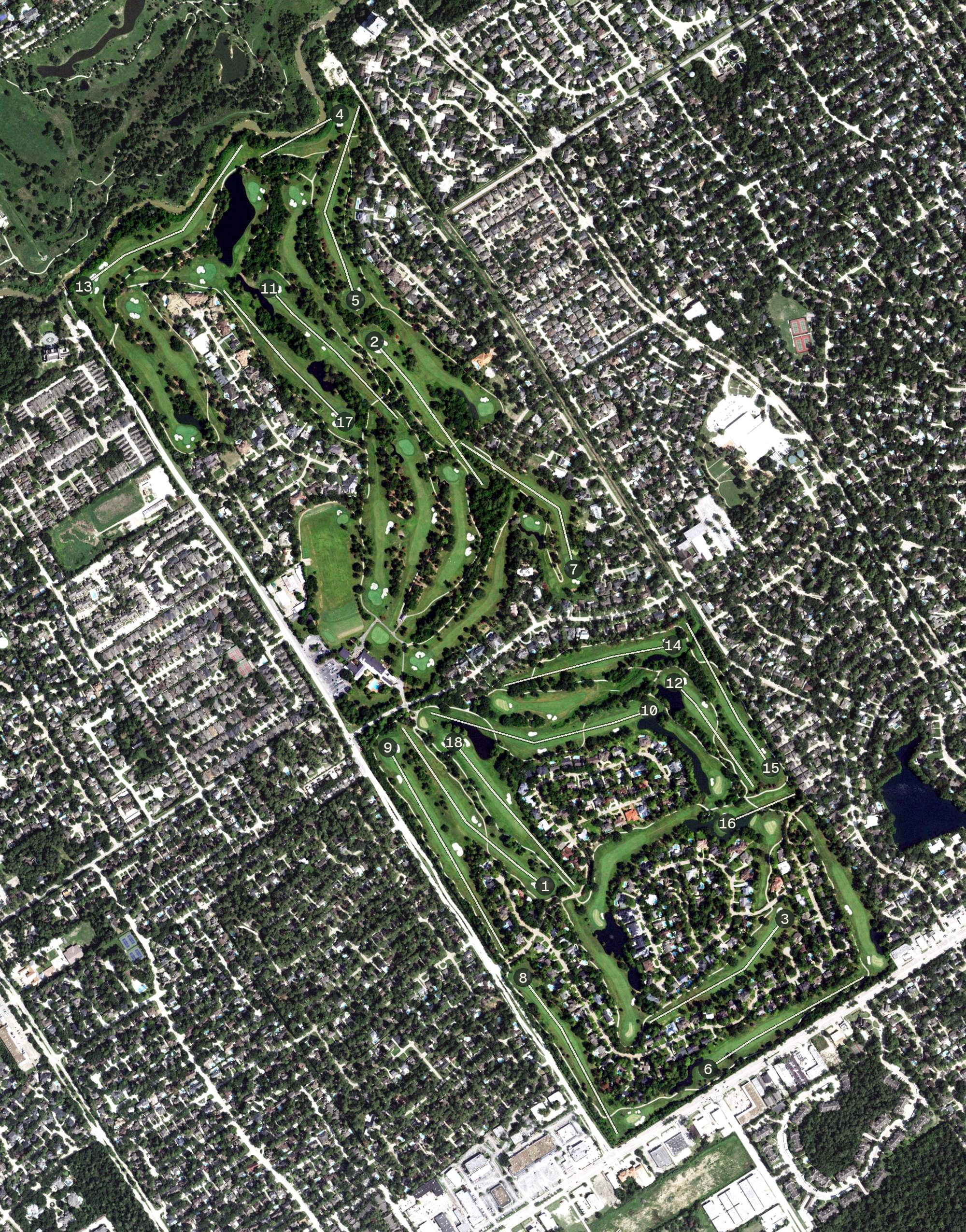 Aerial view of Champions Golf Club, TX