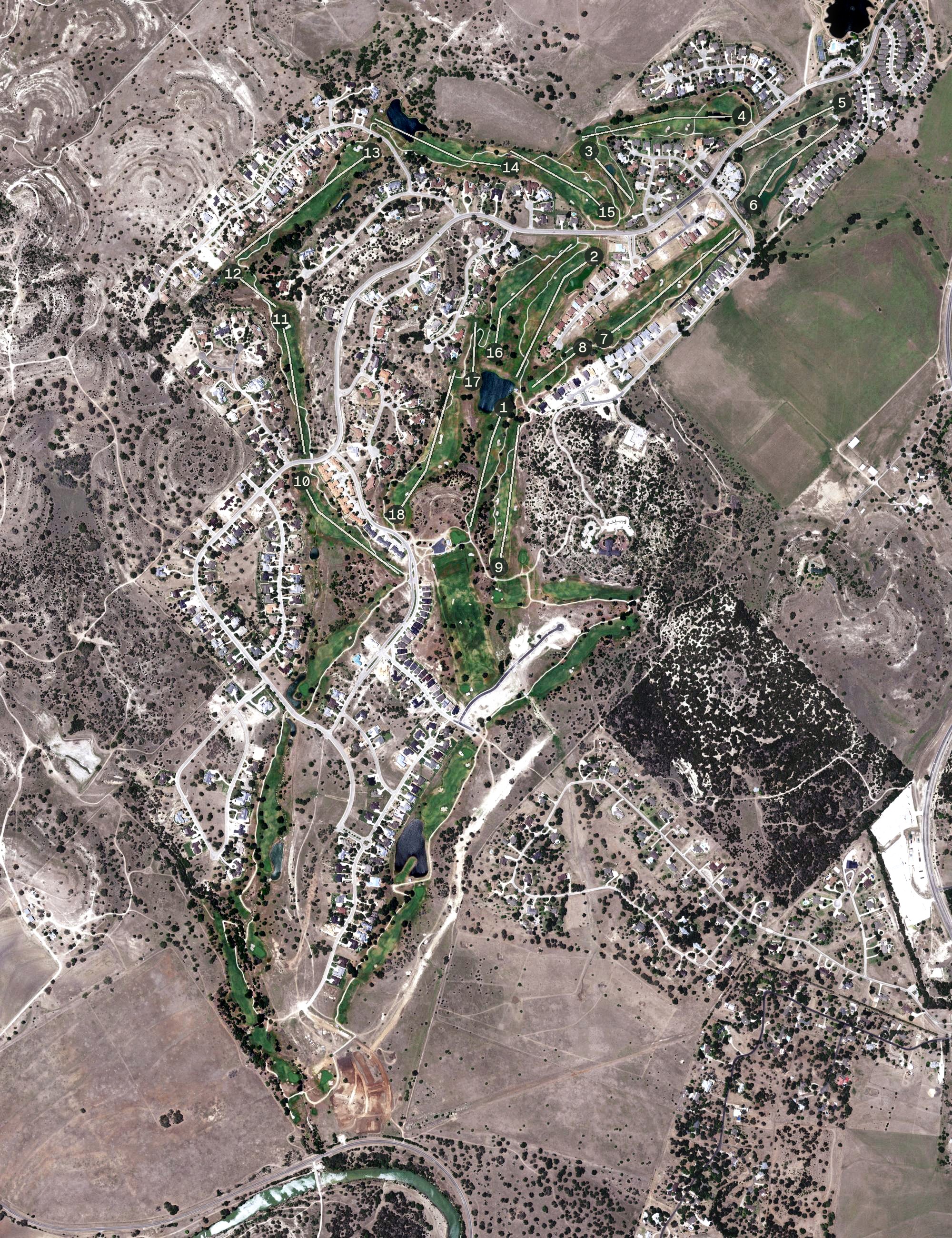 Aerial view of Comanche Trace, TX