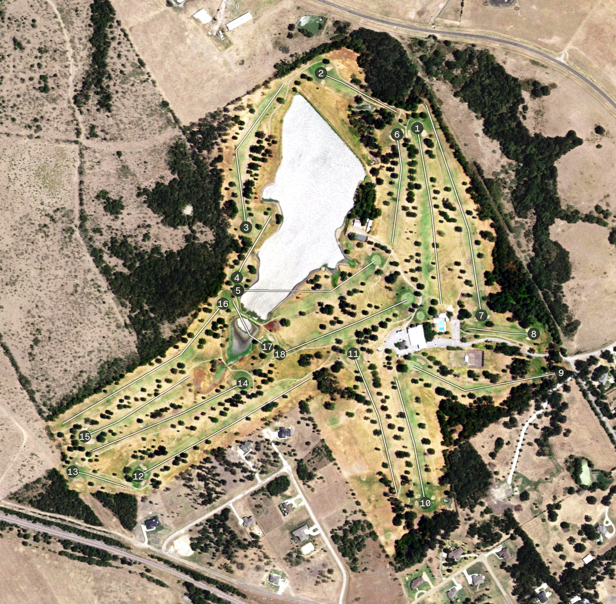 Aerial view of Corsicana Country Club, TX