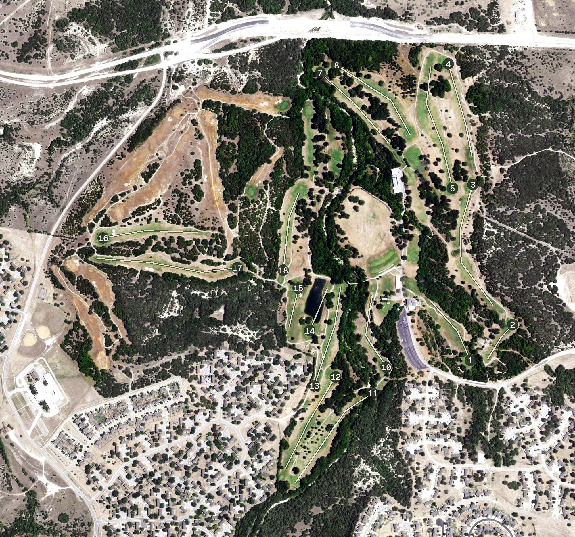Aerial view of Courses of Clear Creek, TX