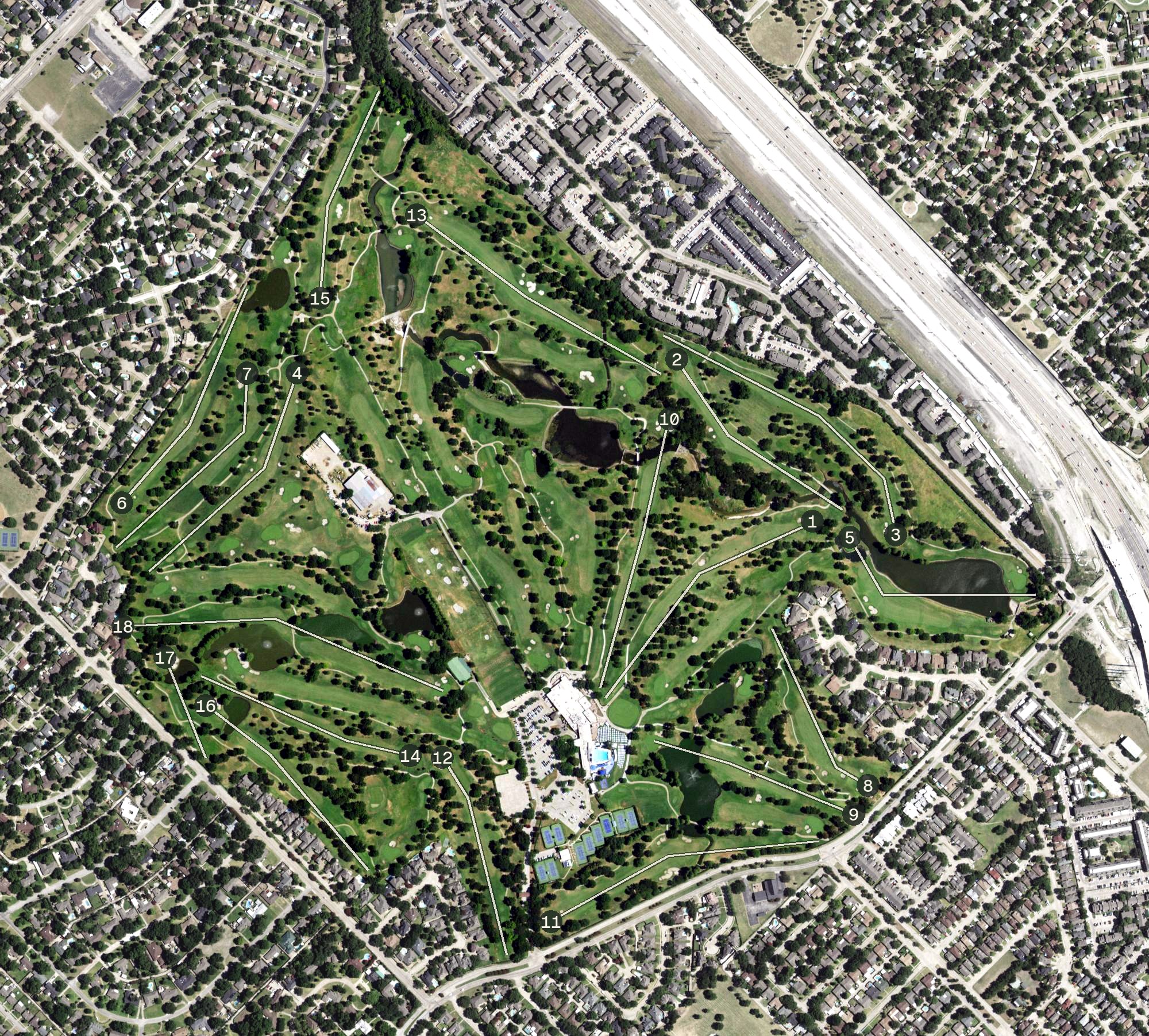 Aerial view of Dallas Athletic Club, TX