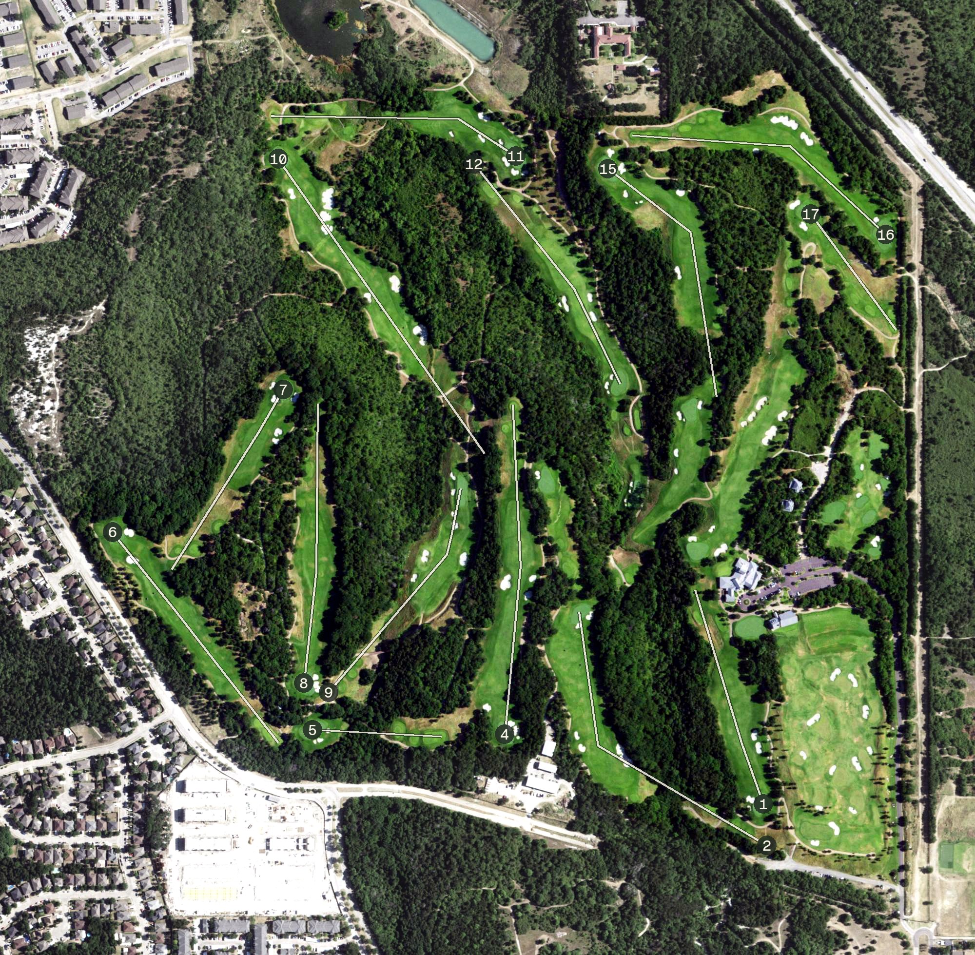 Aerial view of Dallas National Golf Club, TX