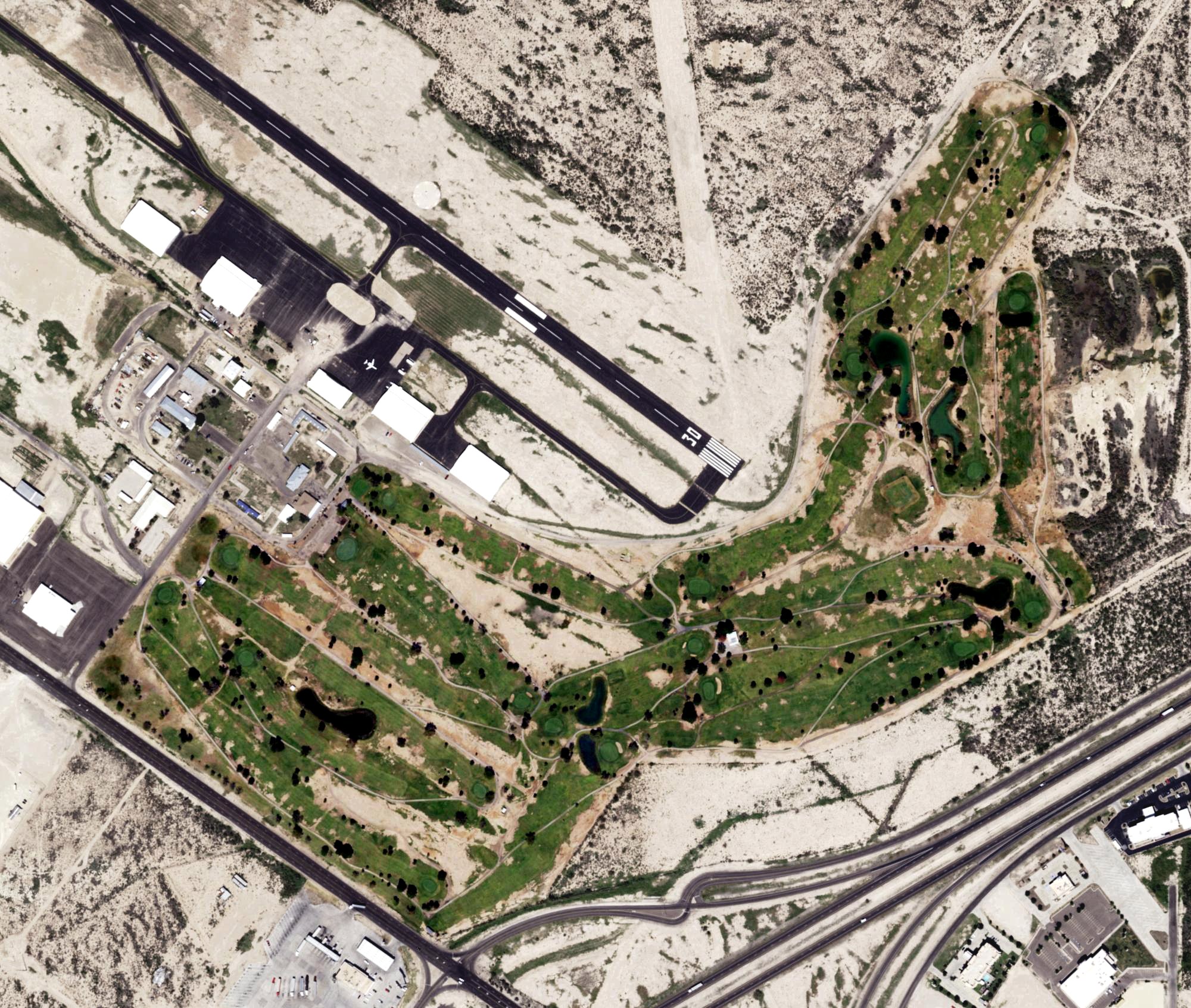 Aerial view of Desert Pines Golf Course, TX