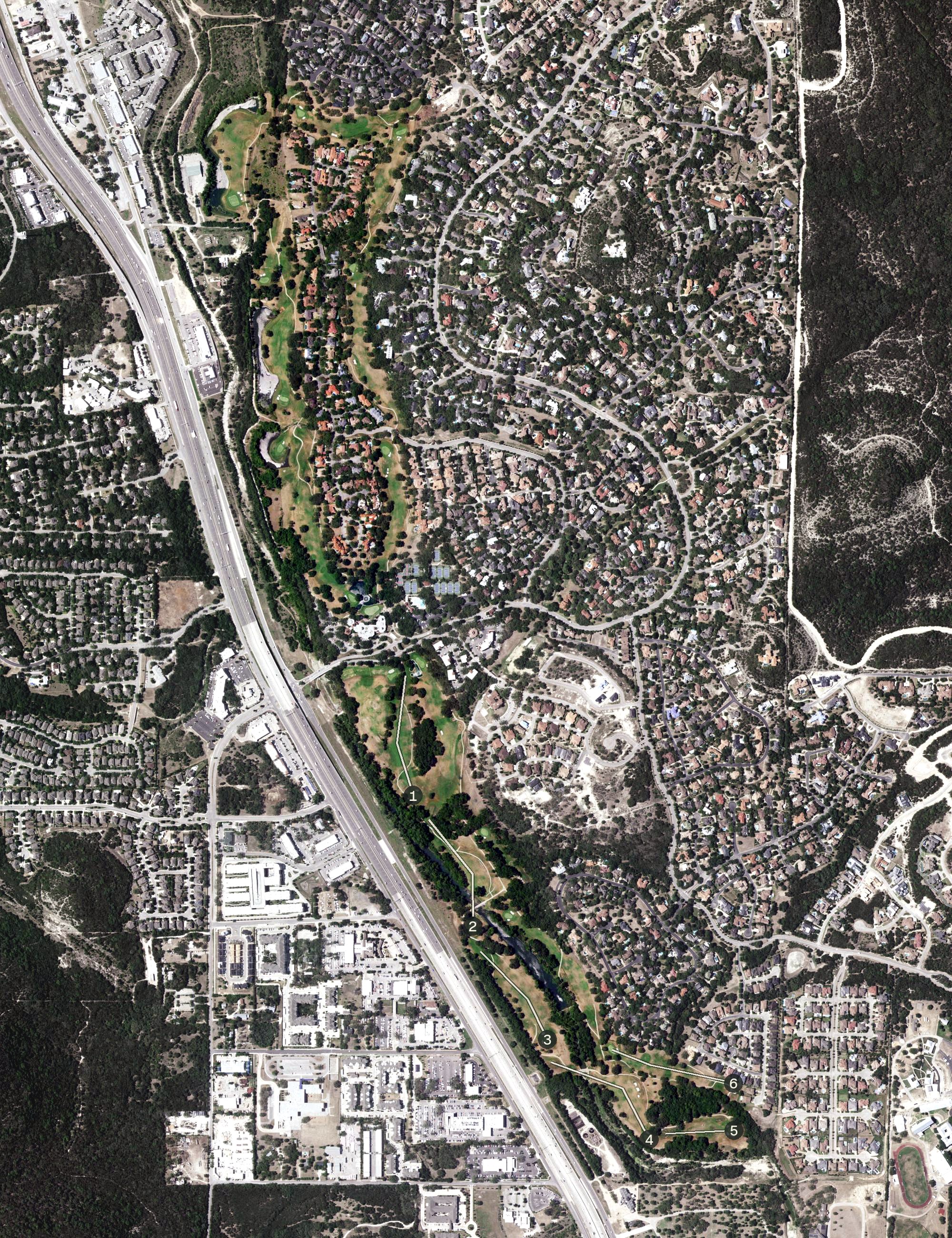 Aerial view of Dominion Country Club, TX