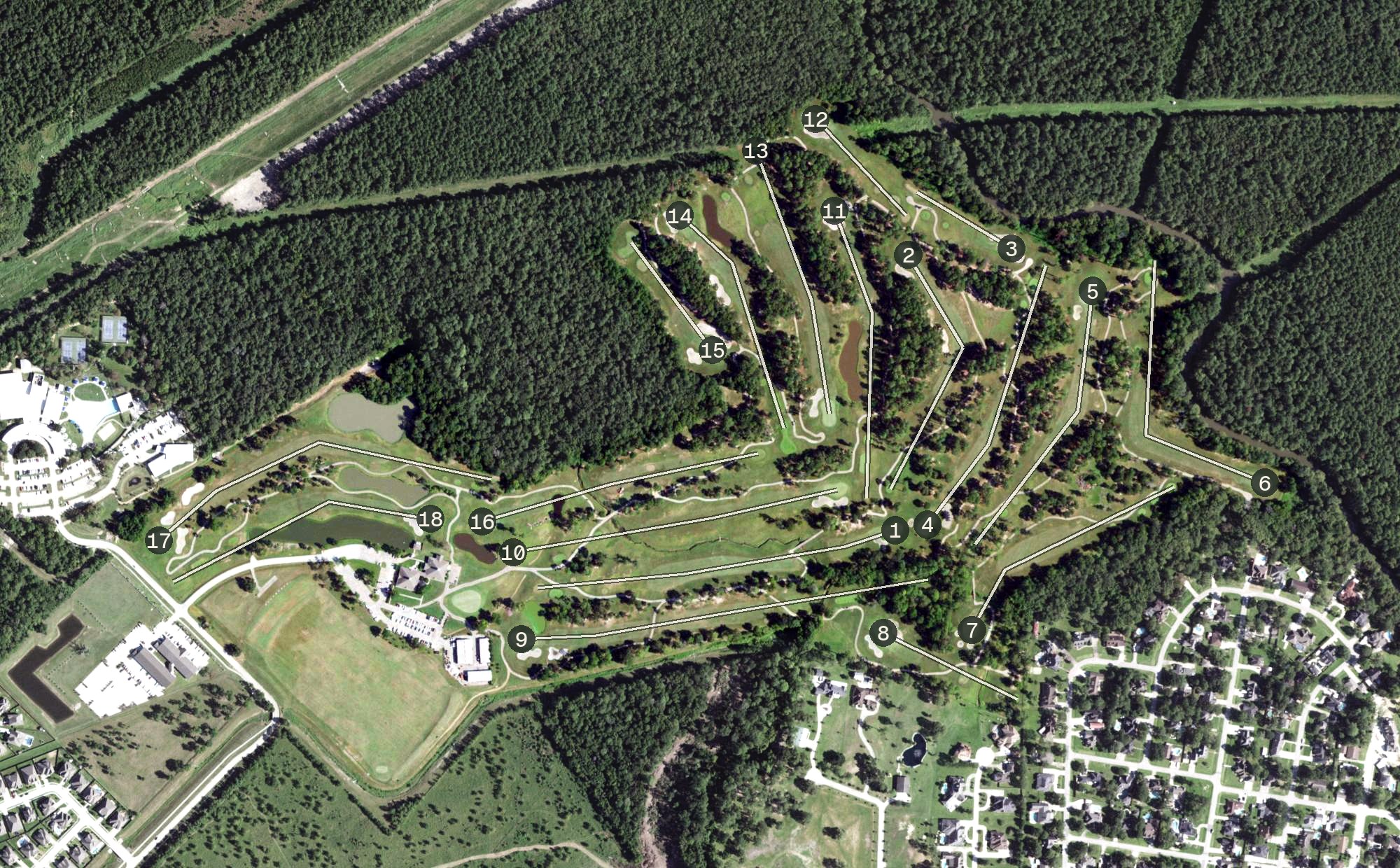 Aerial view of Eagle Pointe Golf Club, TX