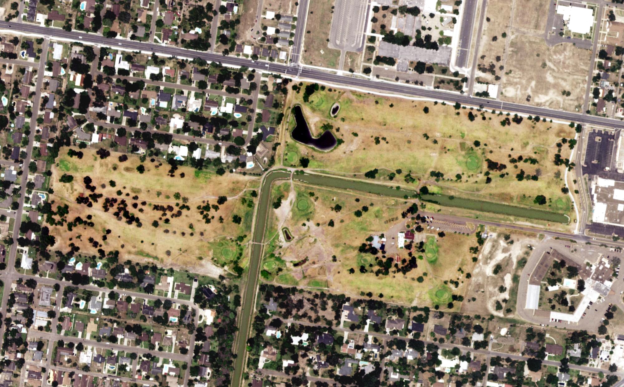 Aerial view of Ebony Hills Public Golf Course, TX