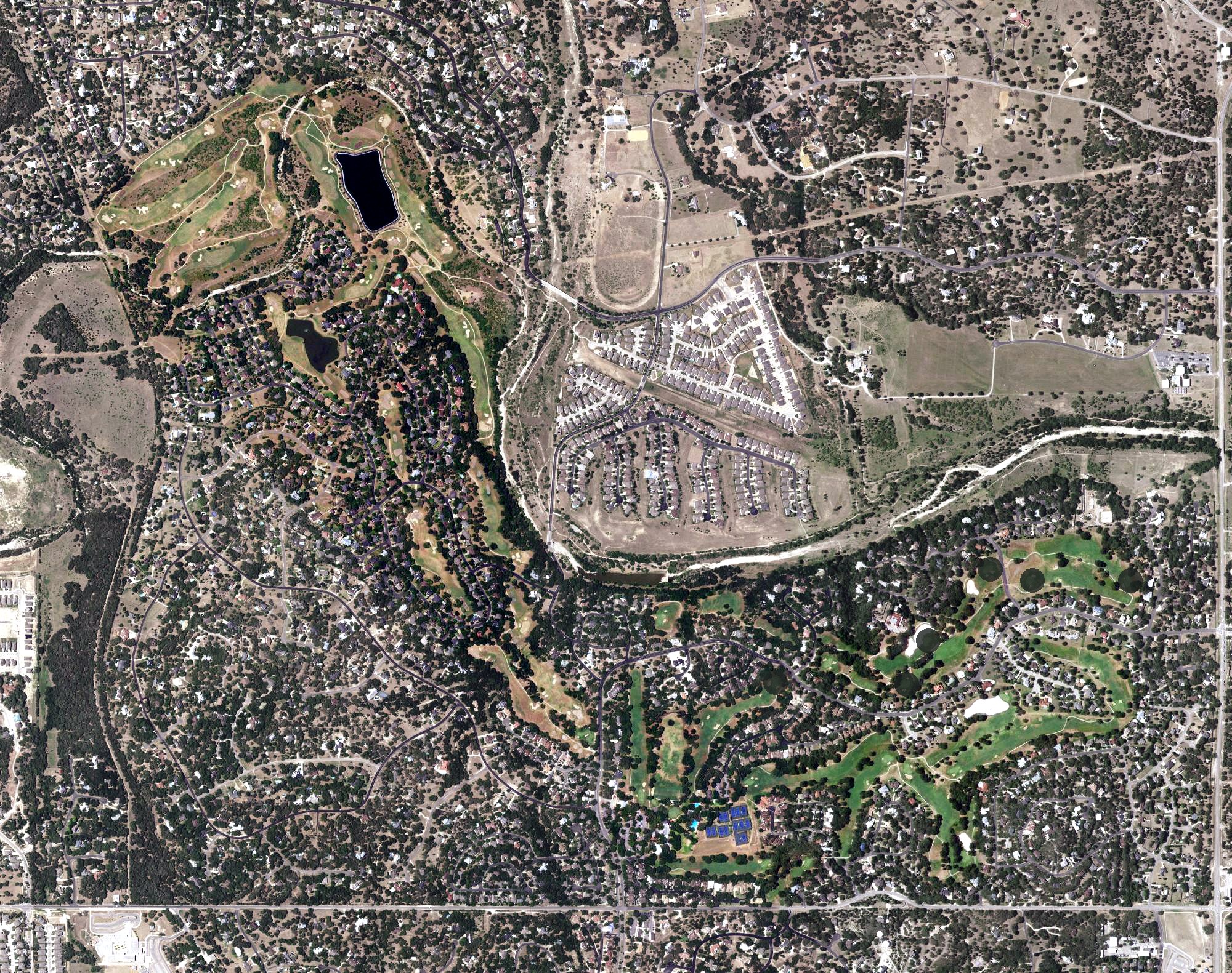 Aerial view of Fair Oaks Country Club, TX