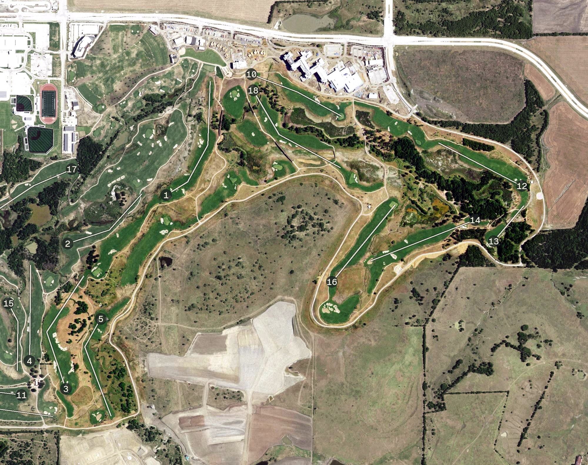 Aerial view of Fields Ranch - East Course, TX