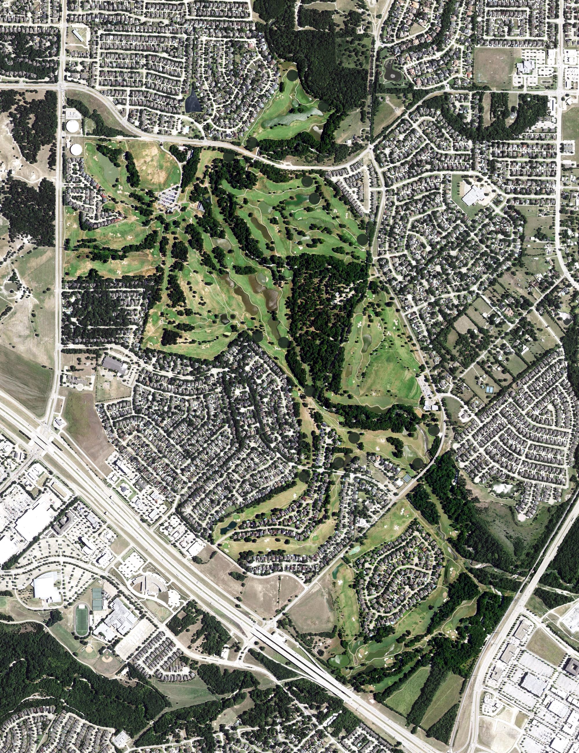 Aerial view of Firewheel Golf Park, TX