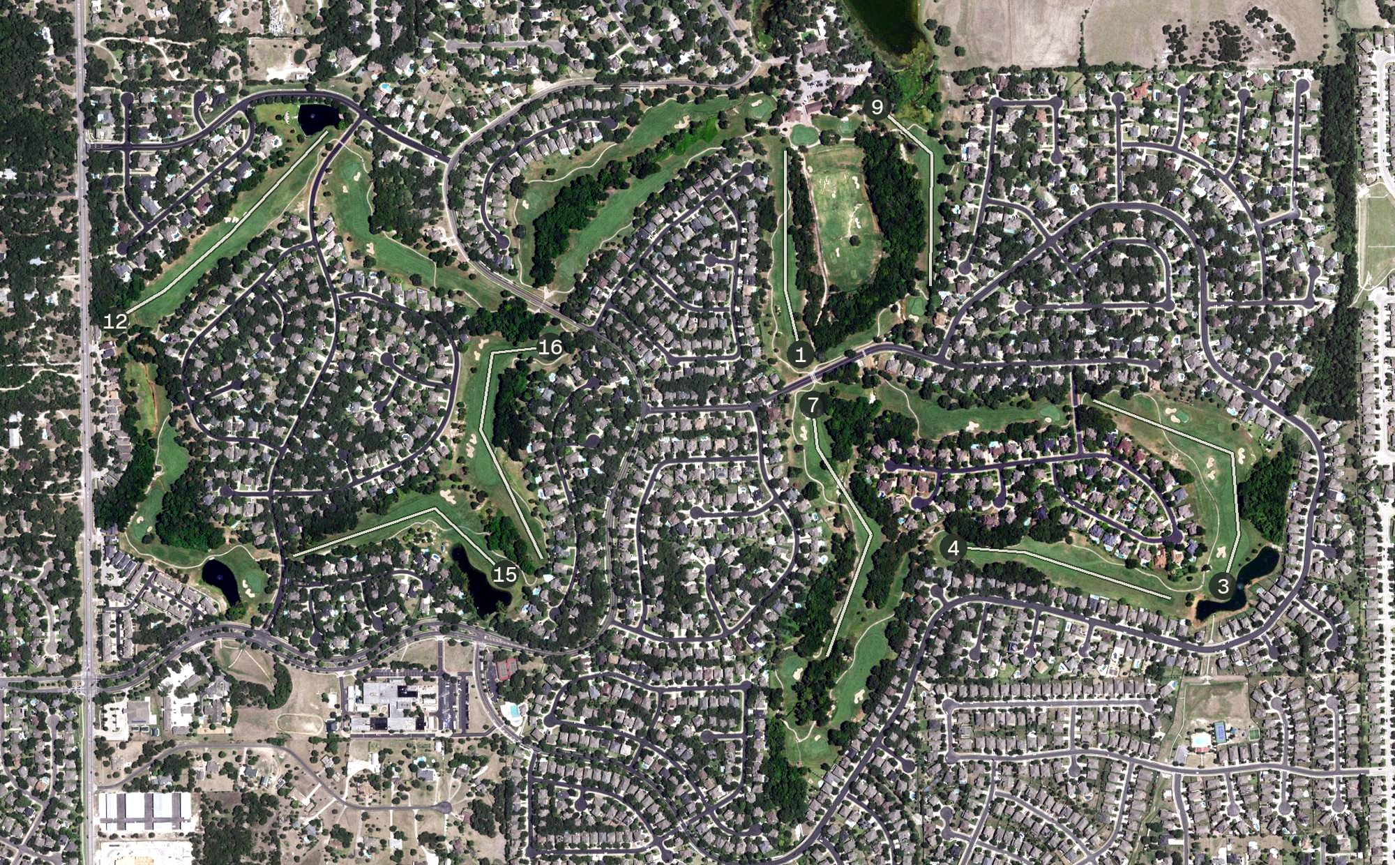 Aerial view of Forest Creek Golf Club, TX