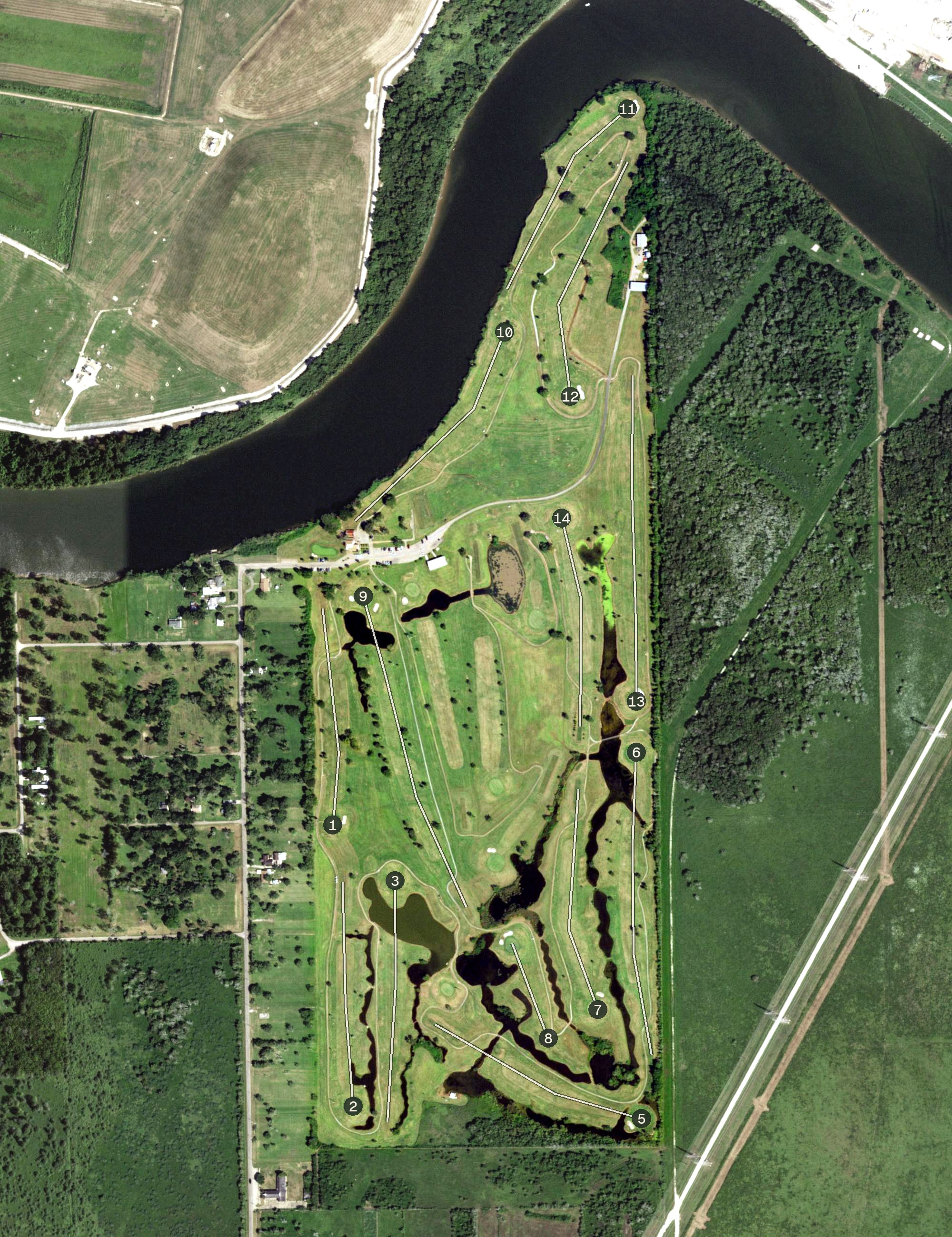 Aerial view of Freeport Municipal Golf Course, TX