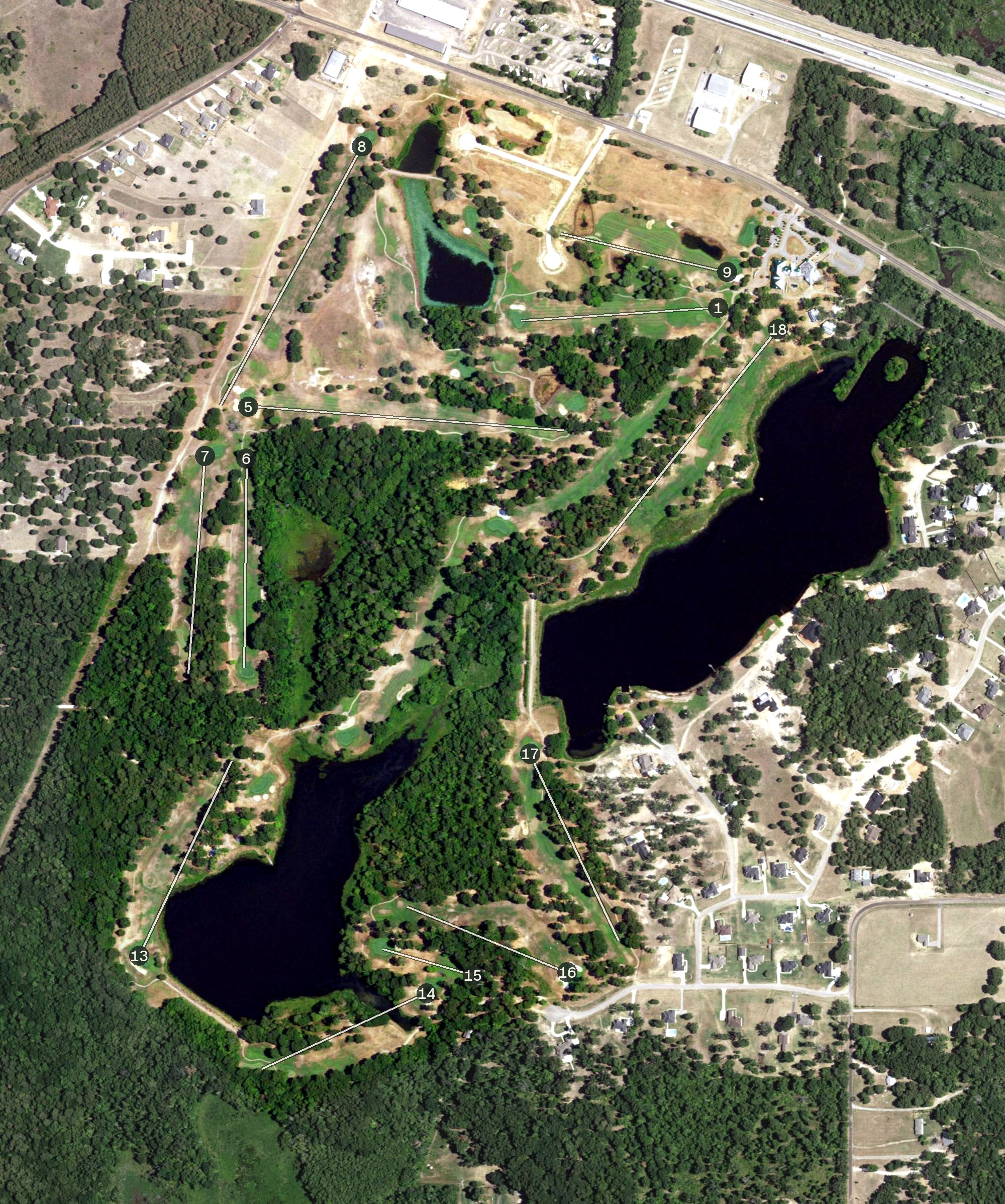 Aerial view of Garden Valley Golf Club, TX