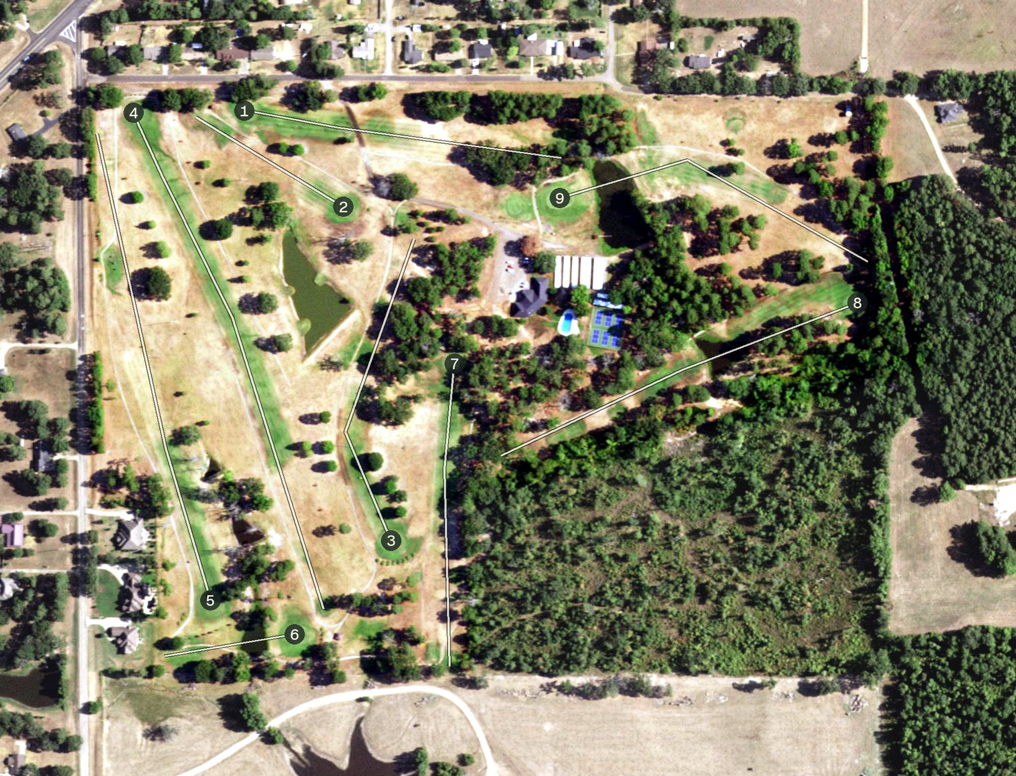 Aerial view of Gilmer Country Club, TX