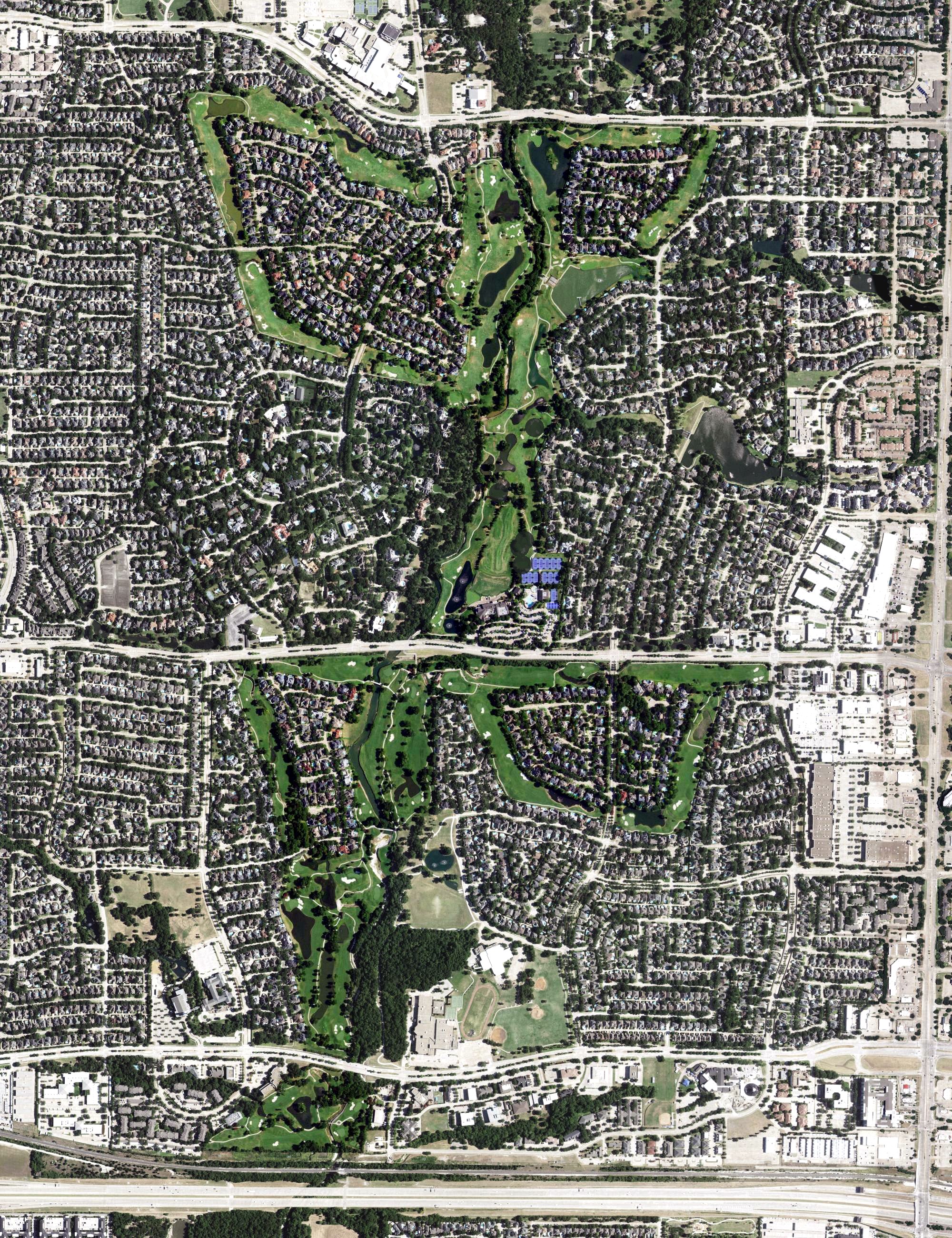 Aerial view of Gleneagles Country Club, TX