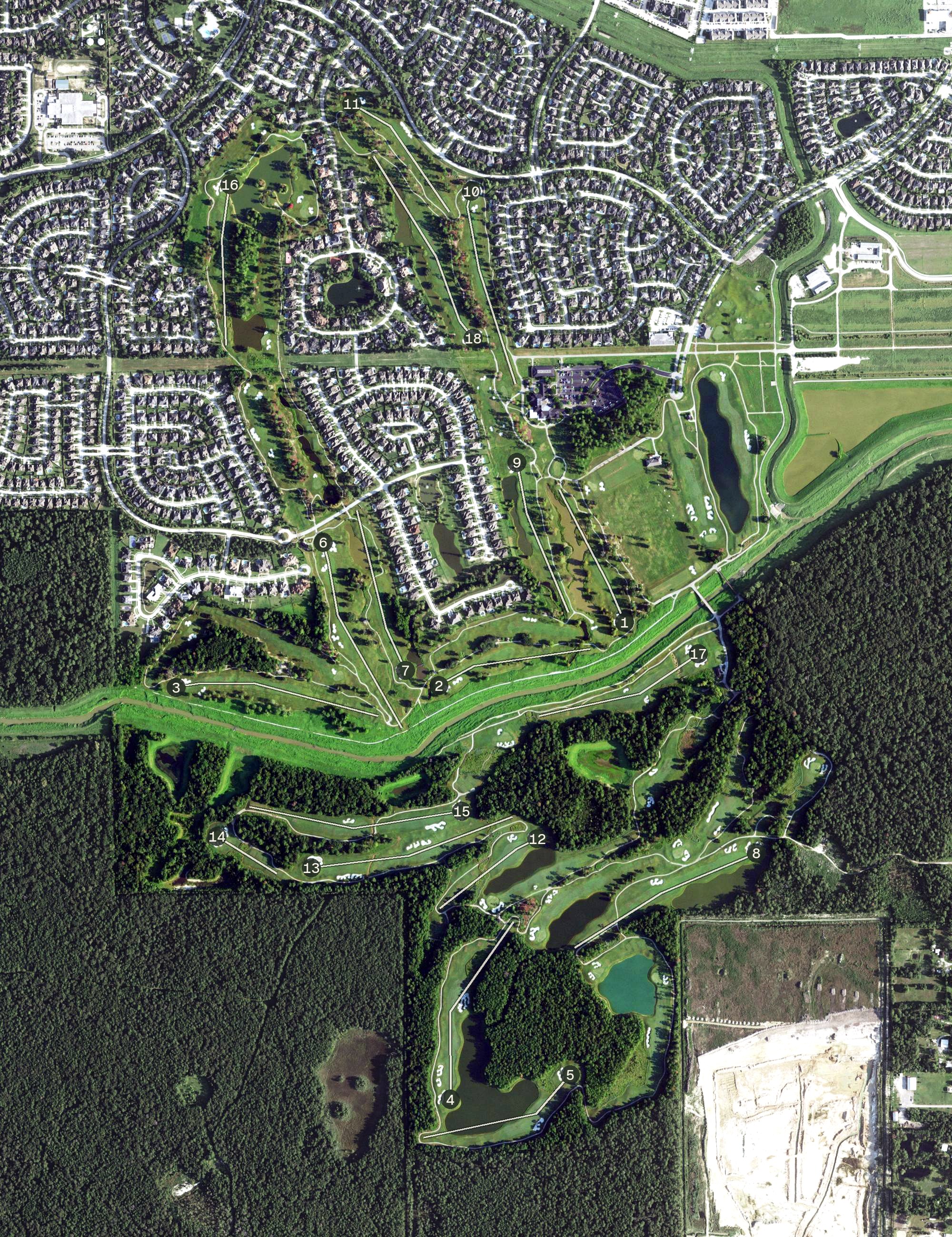 Aerial view of Golf Club of Houston, TX