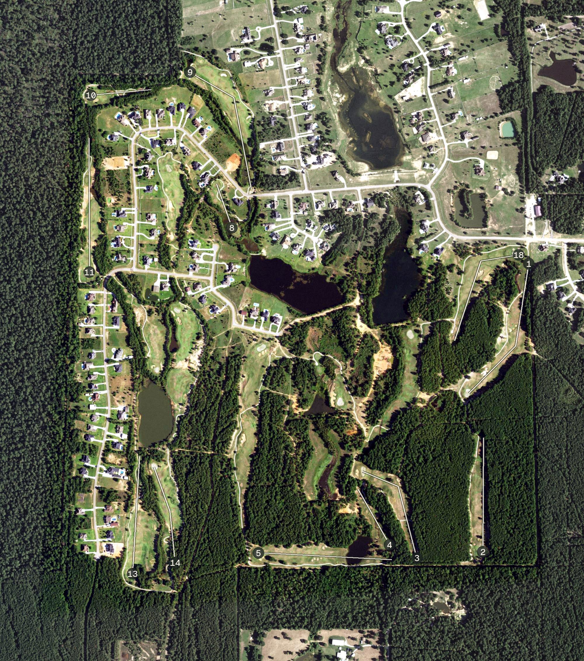 Aerial view of Grand Lake Estates, TX