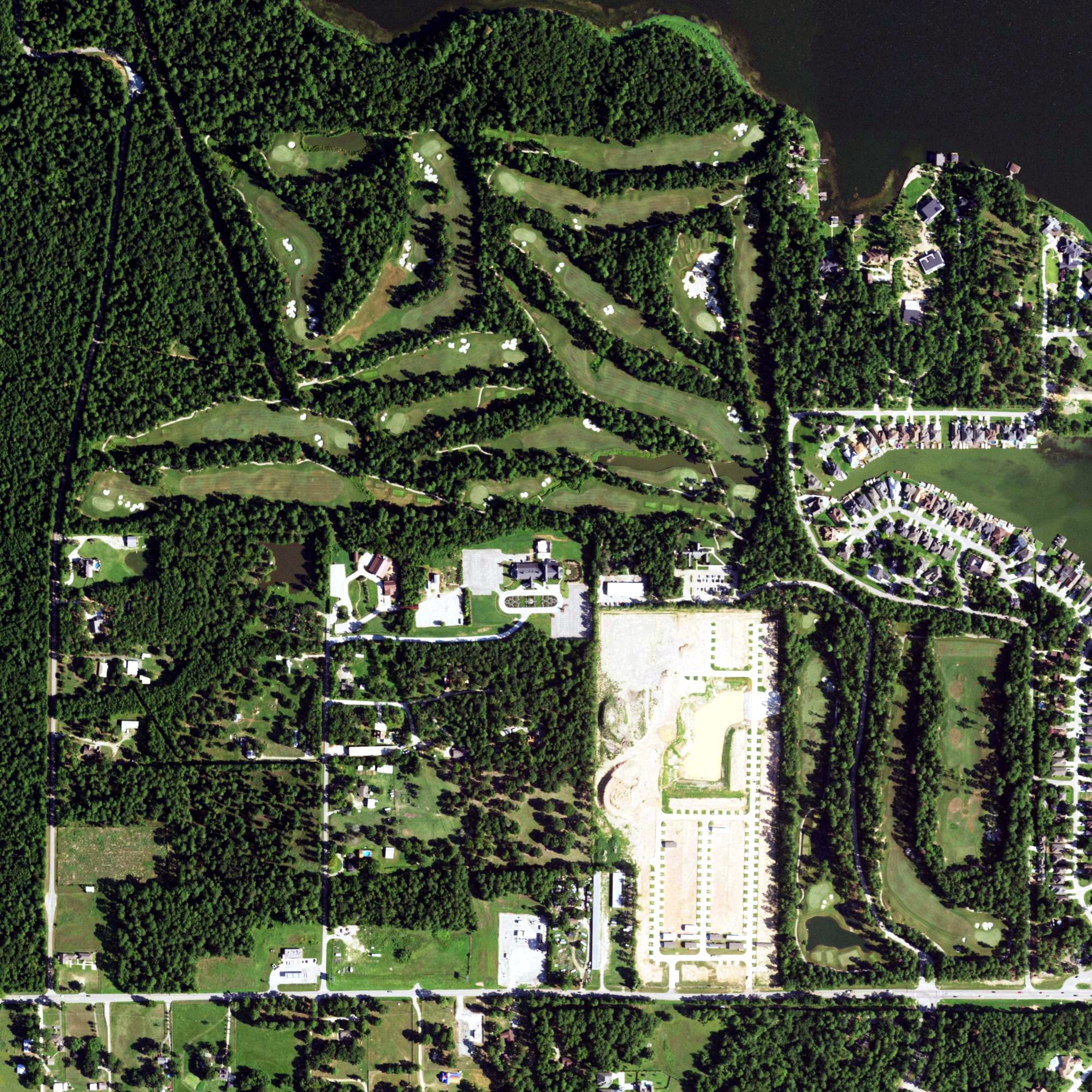 Aerial view of Grand Pines Golf Club, TX