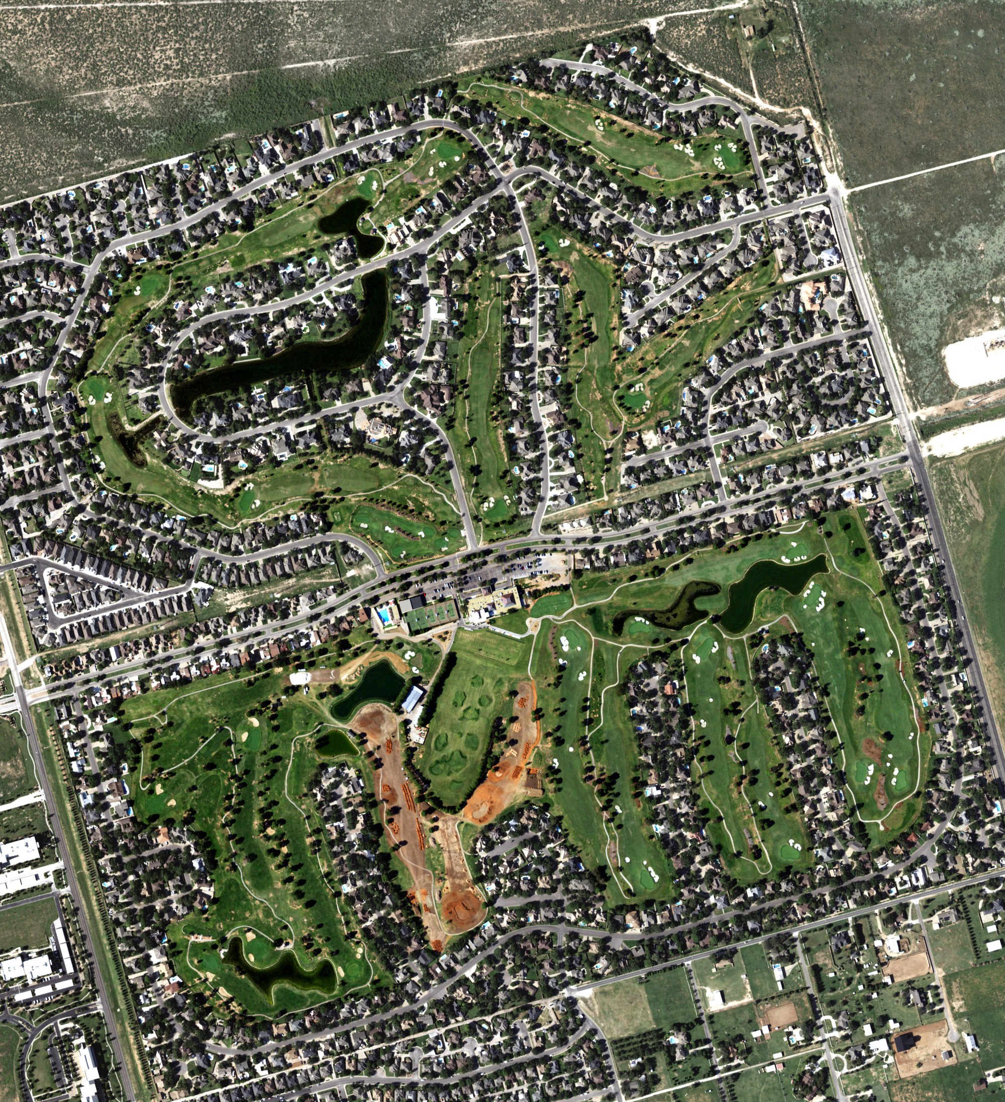 Aerial view of Green Tree Country Club, TX