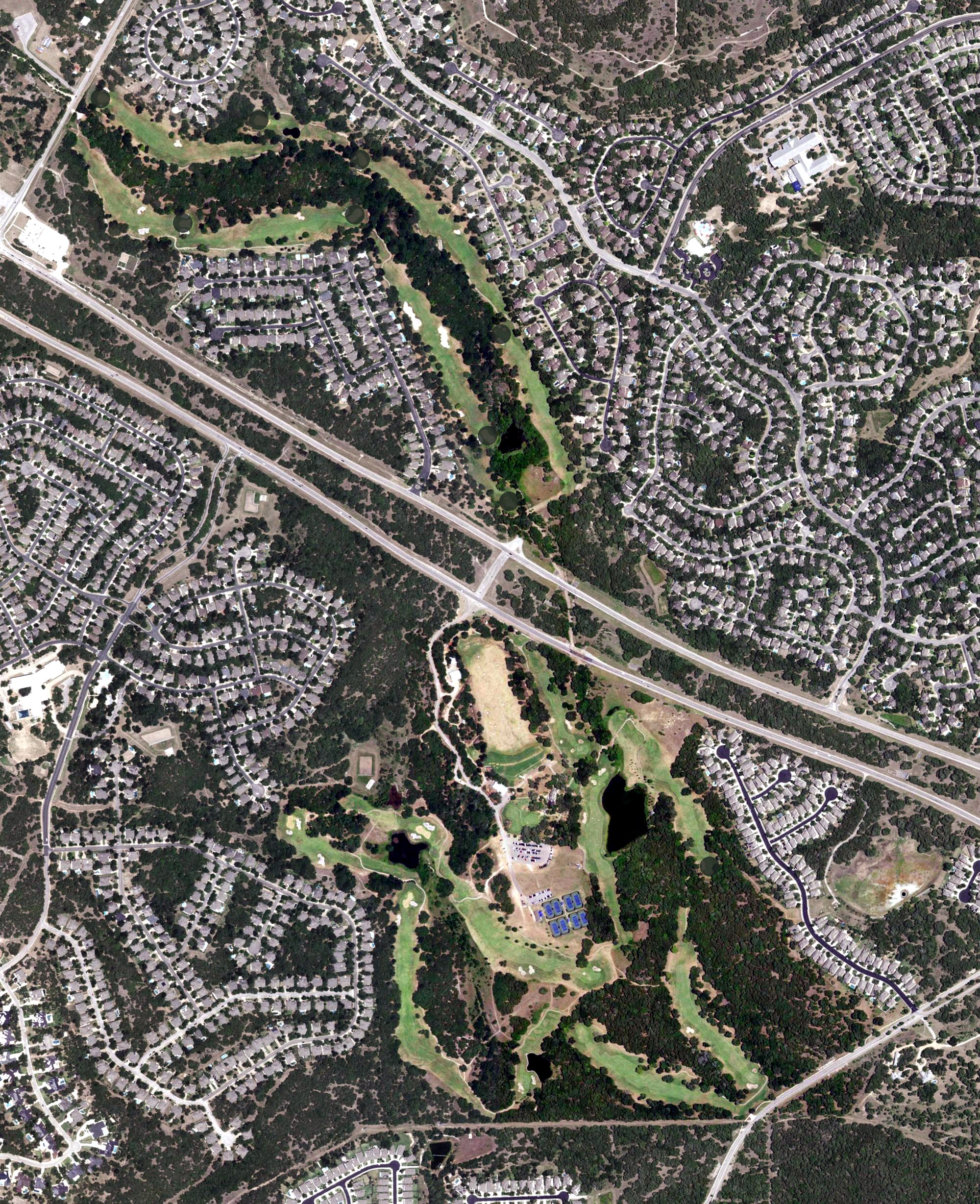 Aerial view of Grey Rock Golf Course, TX