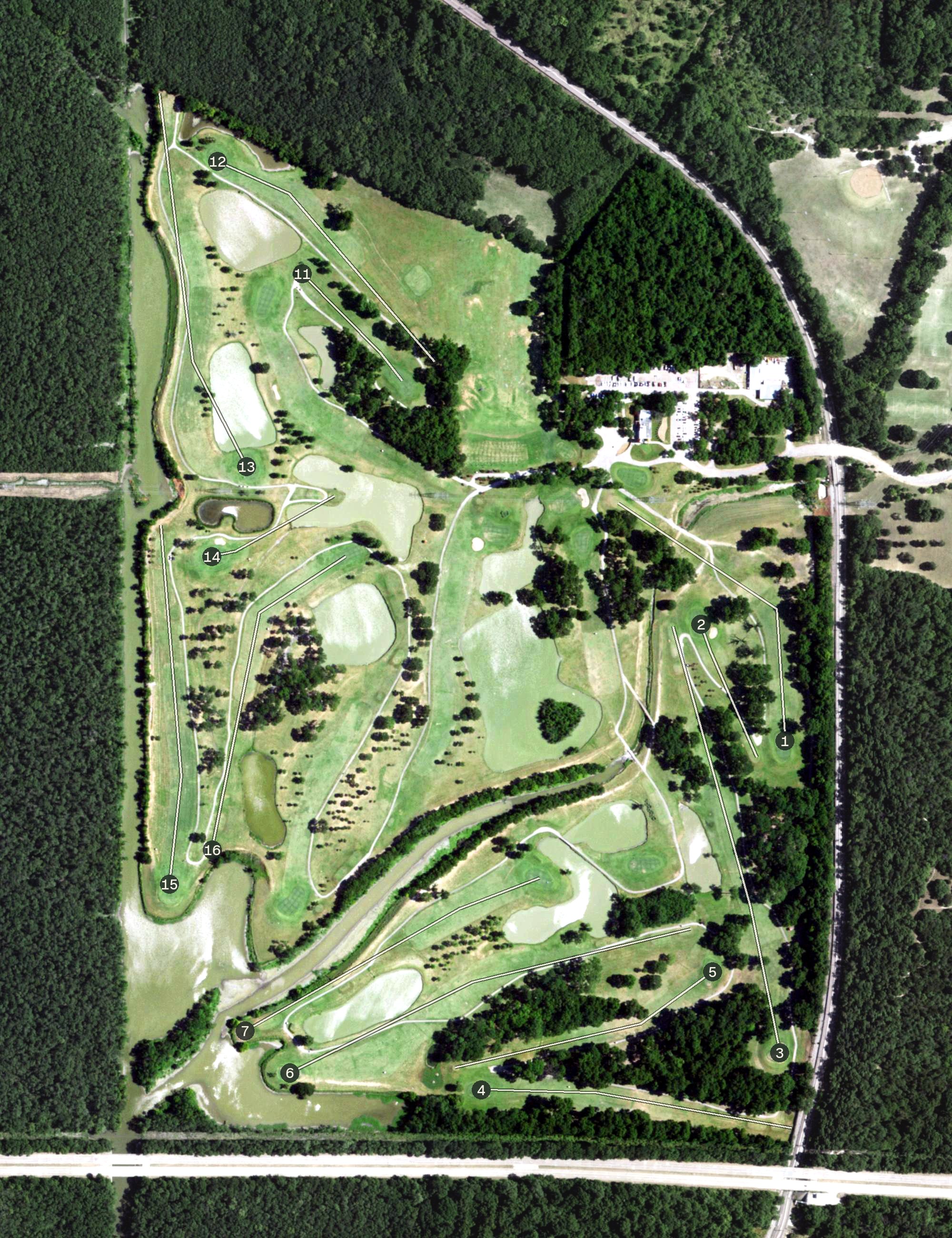 Aerial view of Grover C. Keaton Golf Course, TX