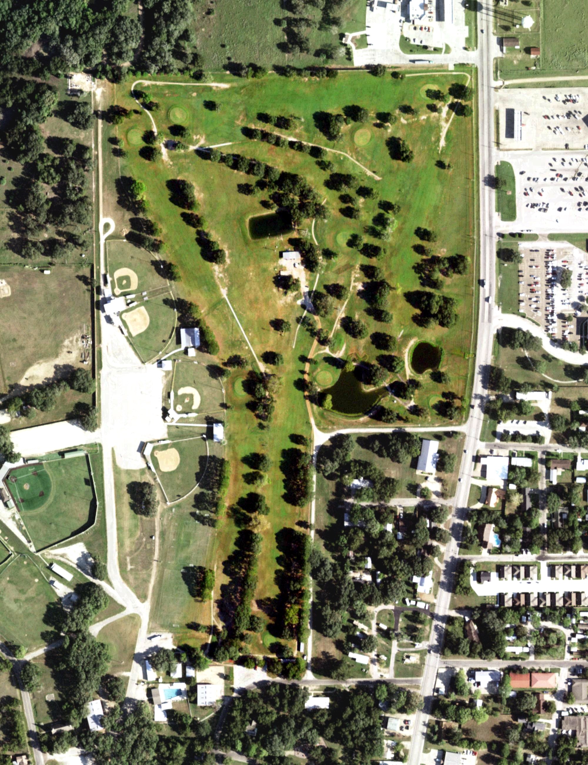 Aerial view of Hallettsville Municipal Golf Course, TX