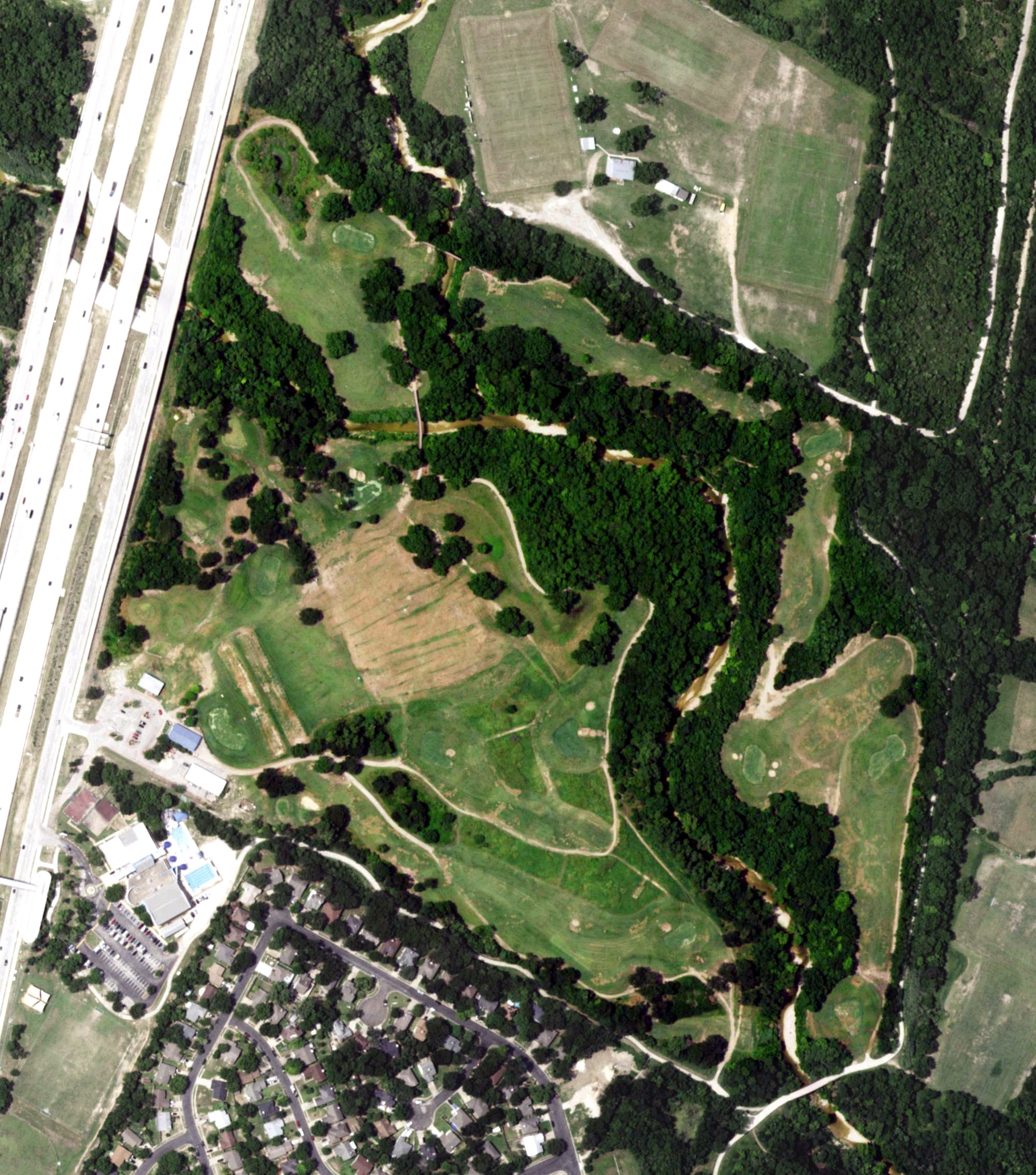 Aerial view of Harvey Penick Golf Campus, TX