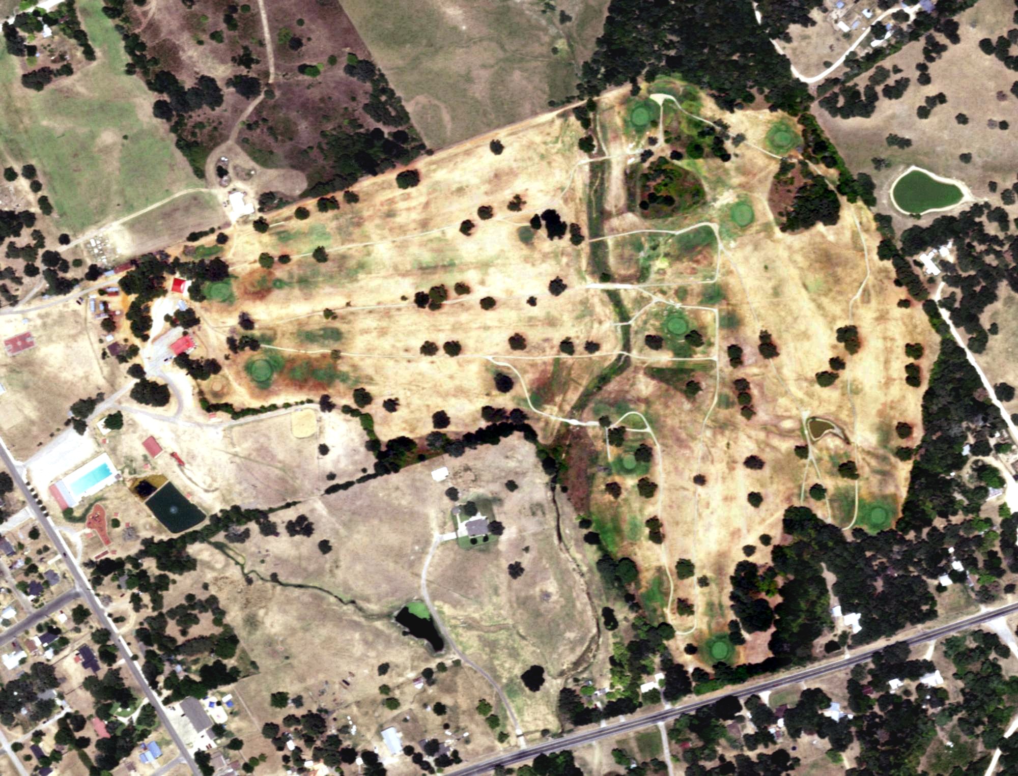 Aerial view of Hearne Municipal Golf Course, TX