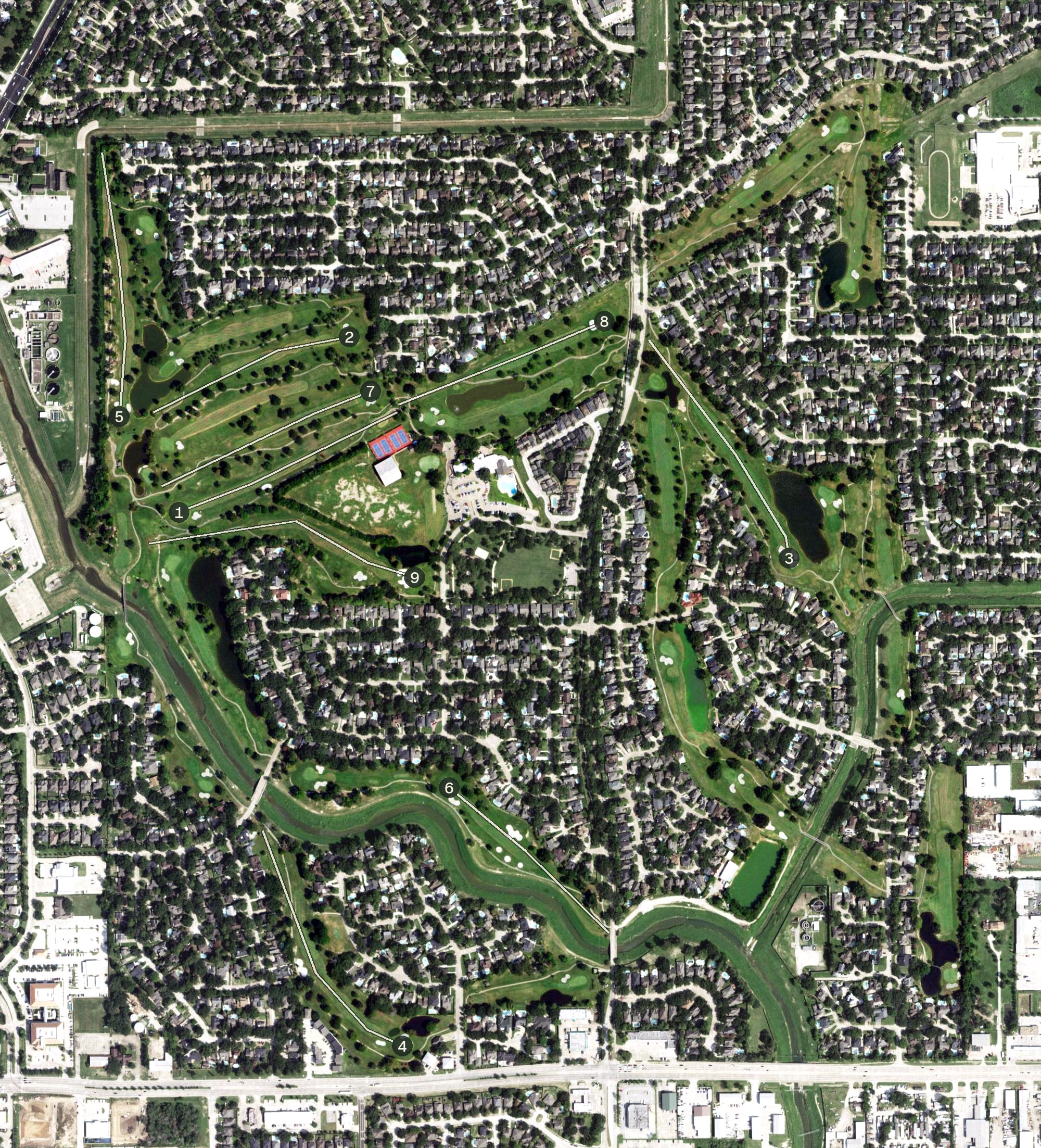 Aerial view of Hearthstone Country Club, TX
