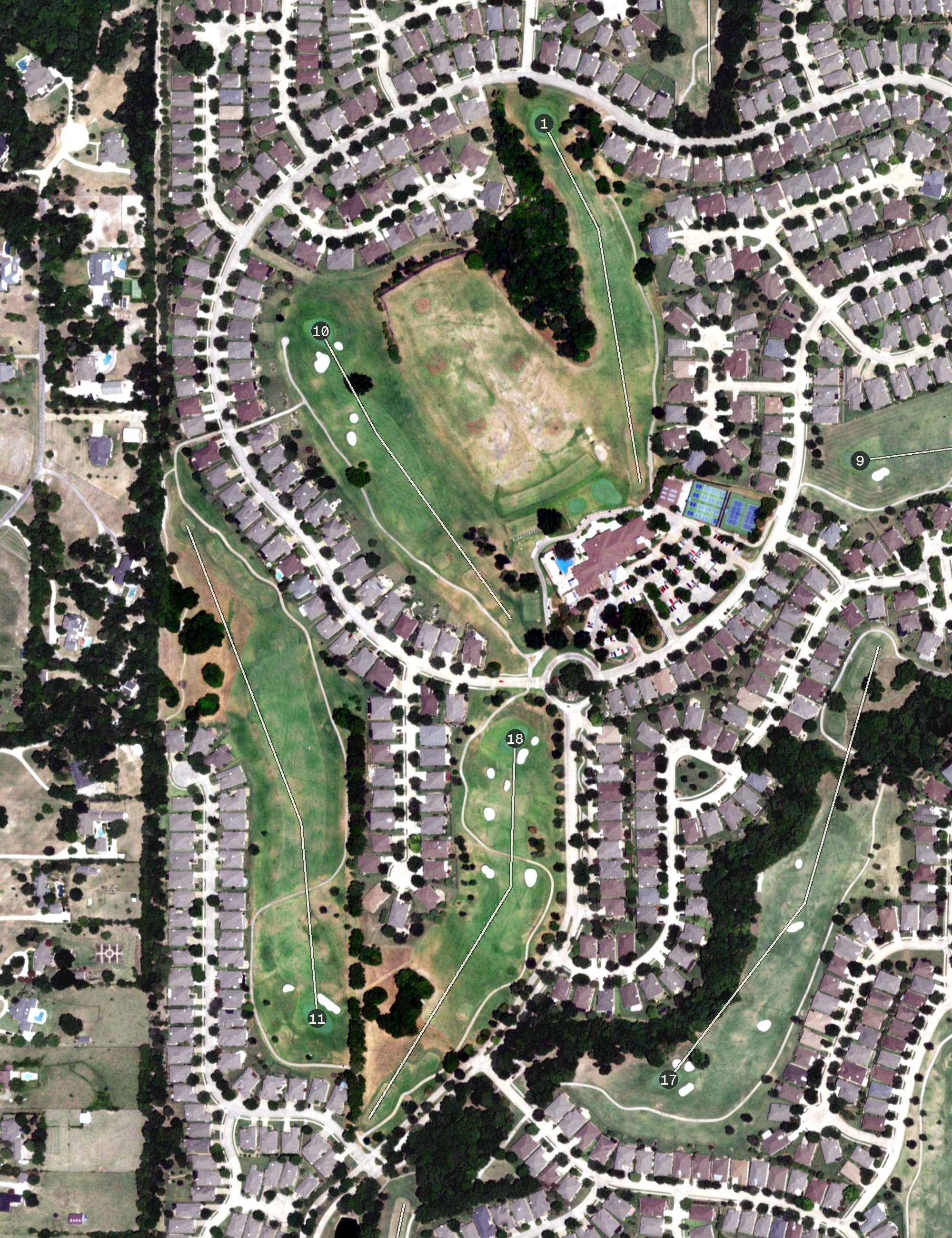 Aerial view of Heritage Ranch Golf & Country Club, TX