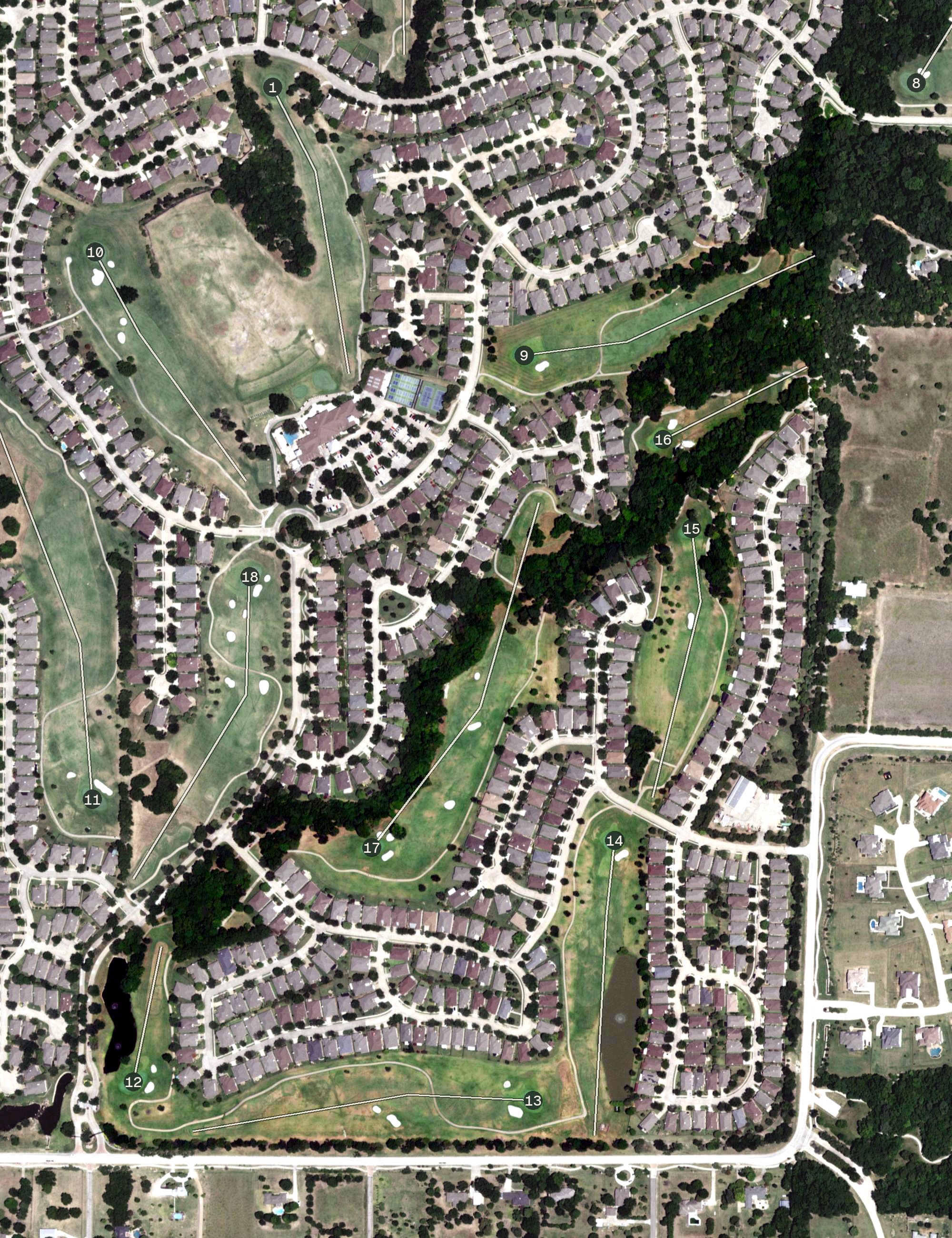 Aerial view of Heritage Ranch Golf & Country Club, TX