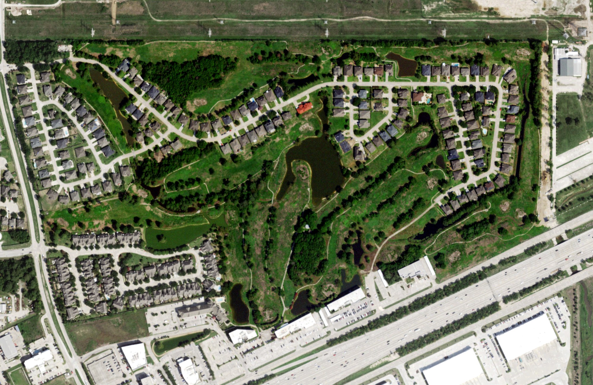Aerial view of Heron Lakes Golf Course, TX