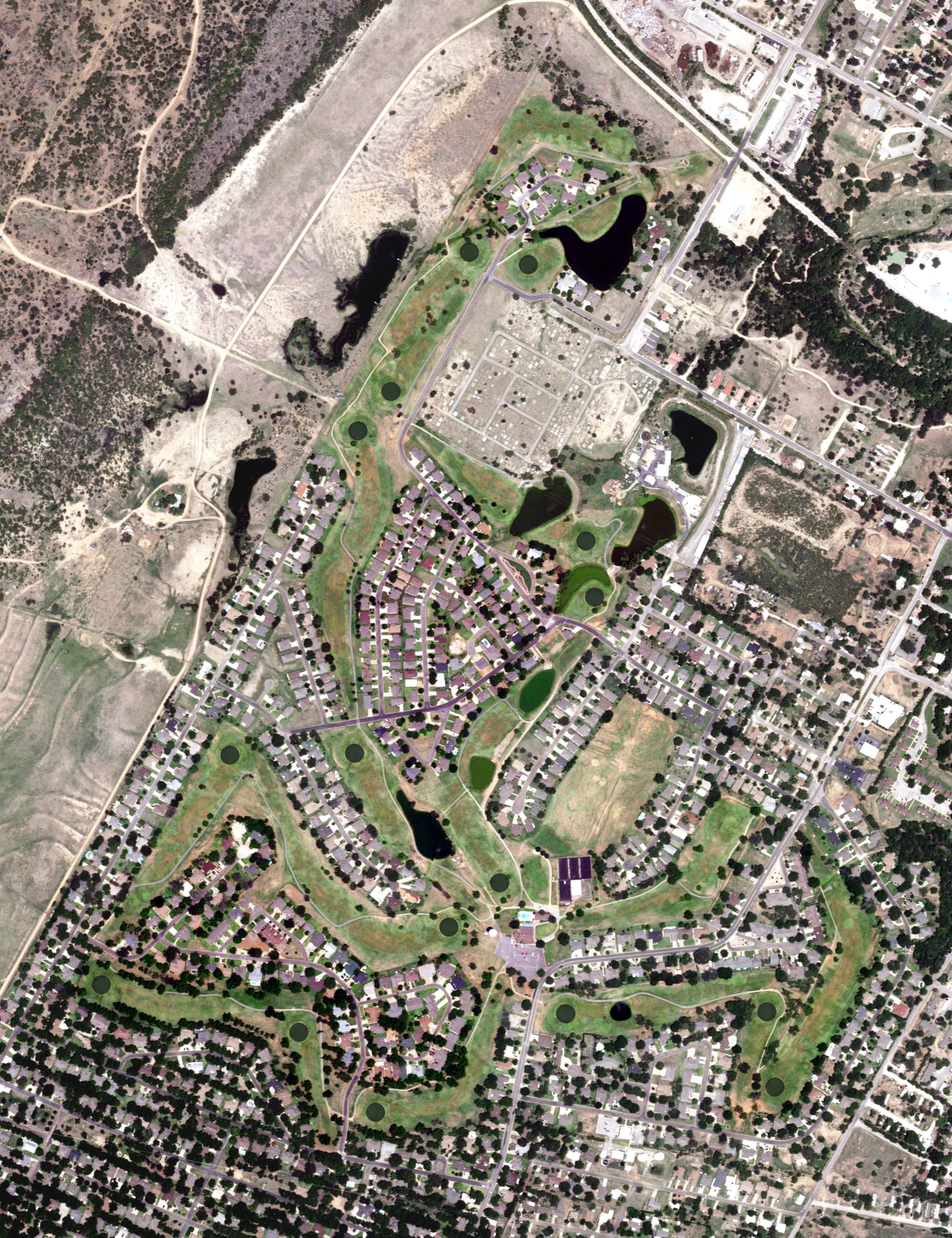 Aerial view of Hidden Falls Golf Course, TX