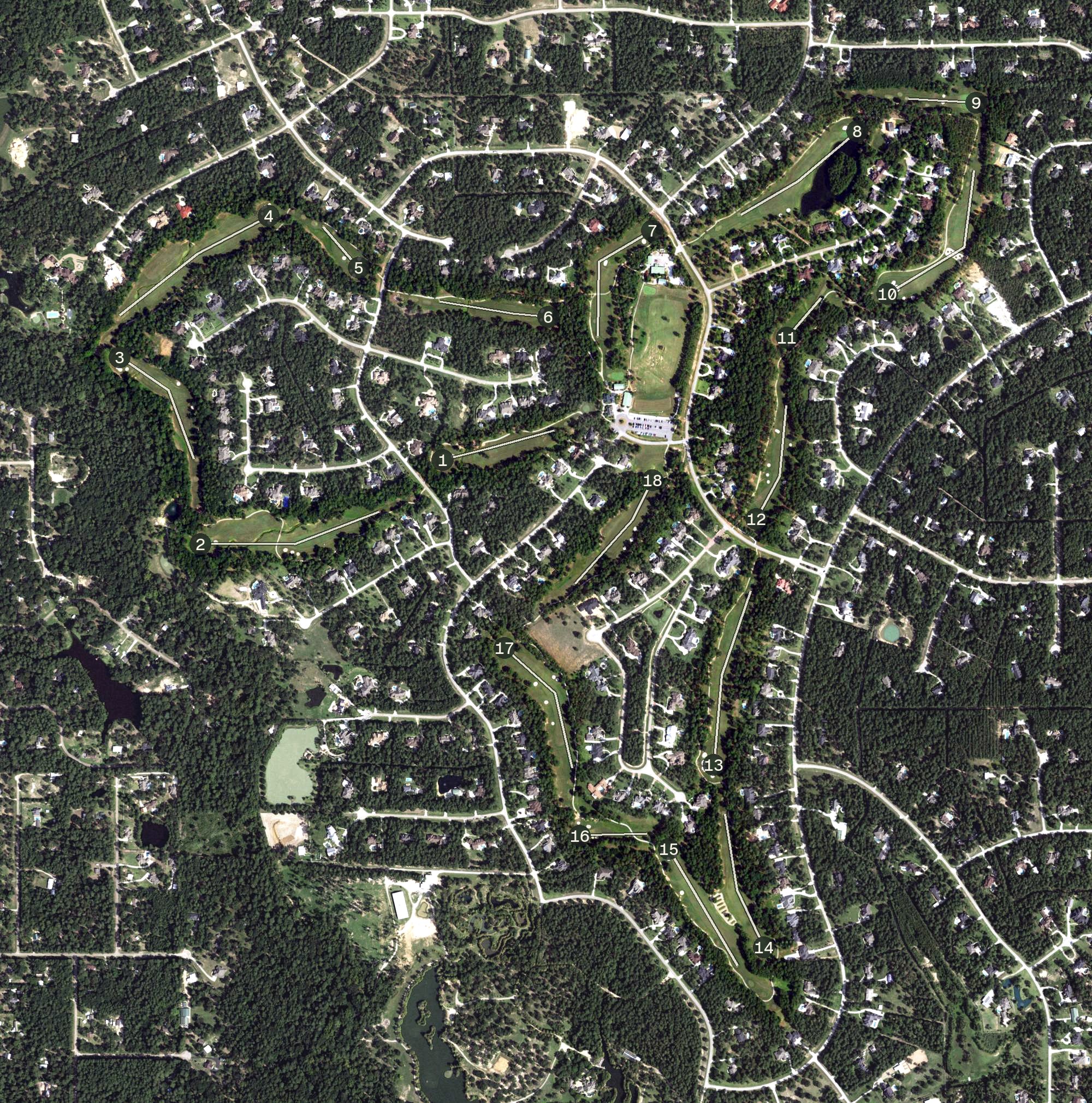 Aerial view of High Meadow Ranch Golf Club, TX