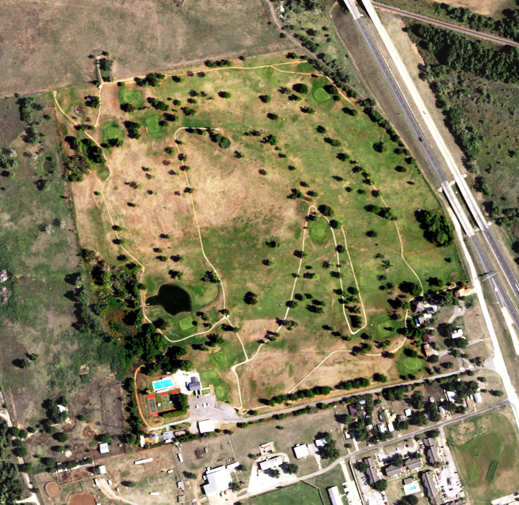 Aerial view of Hillcrest Country Club, TX