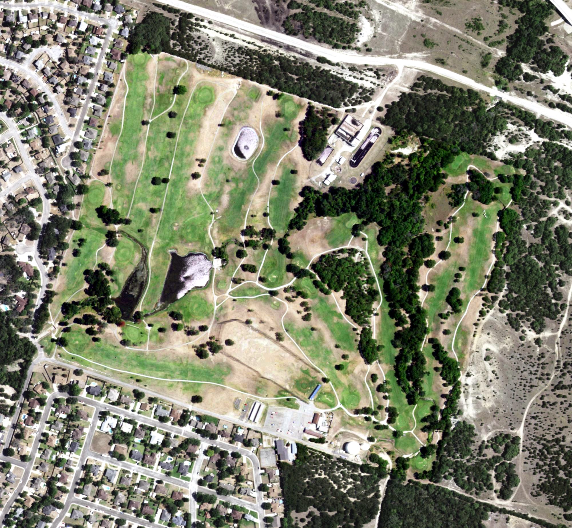 Aerial view of Hills of Cove Golf Course, TX