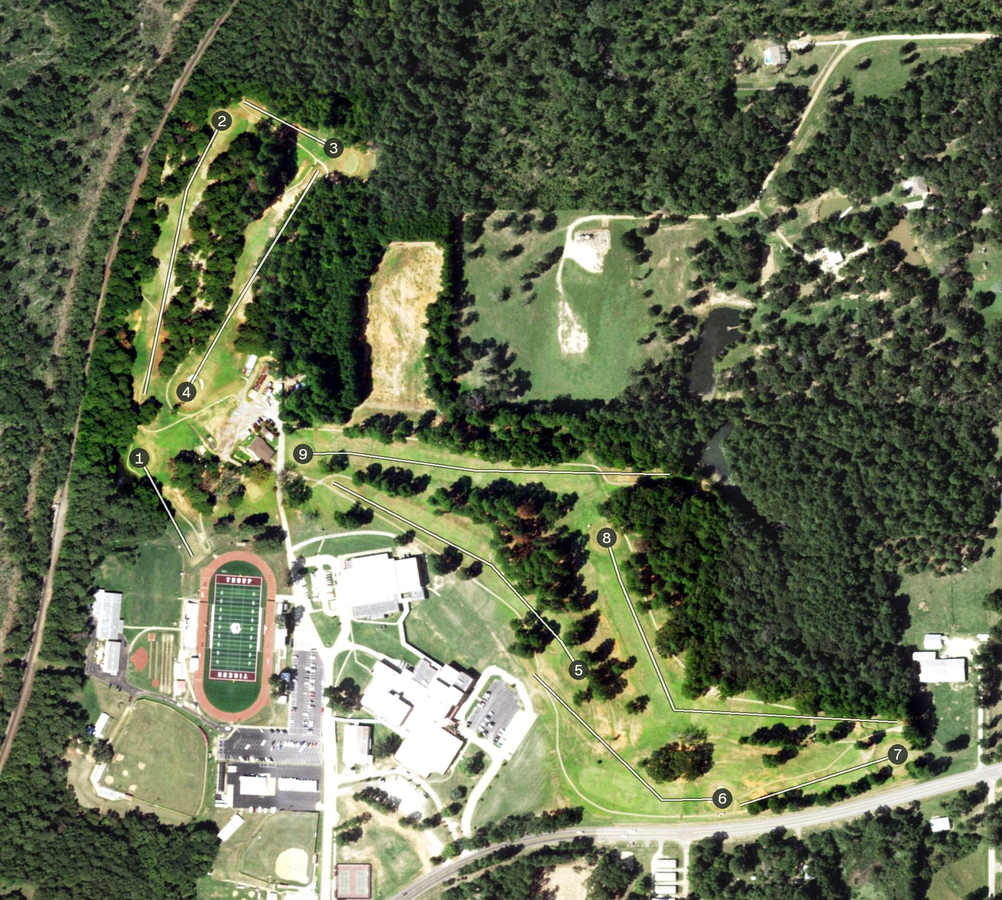 Aerial view of Hilltop Country Club, TX