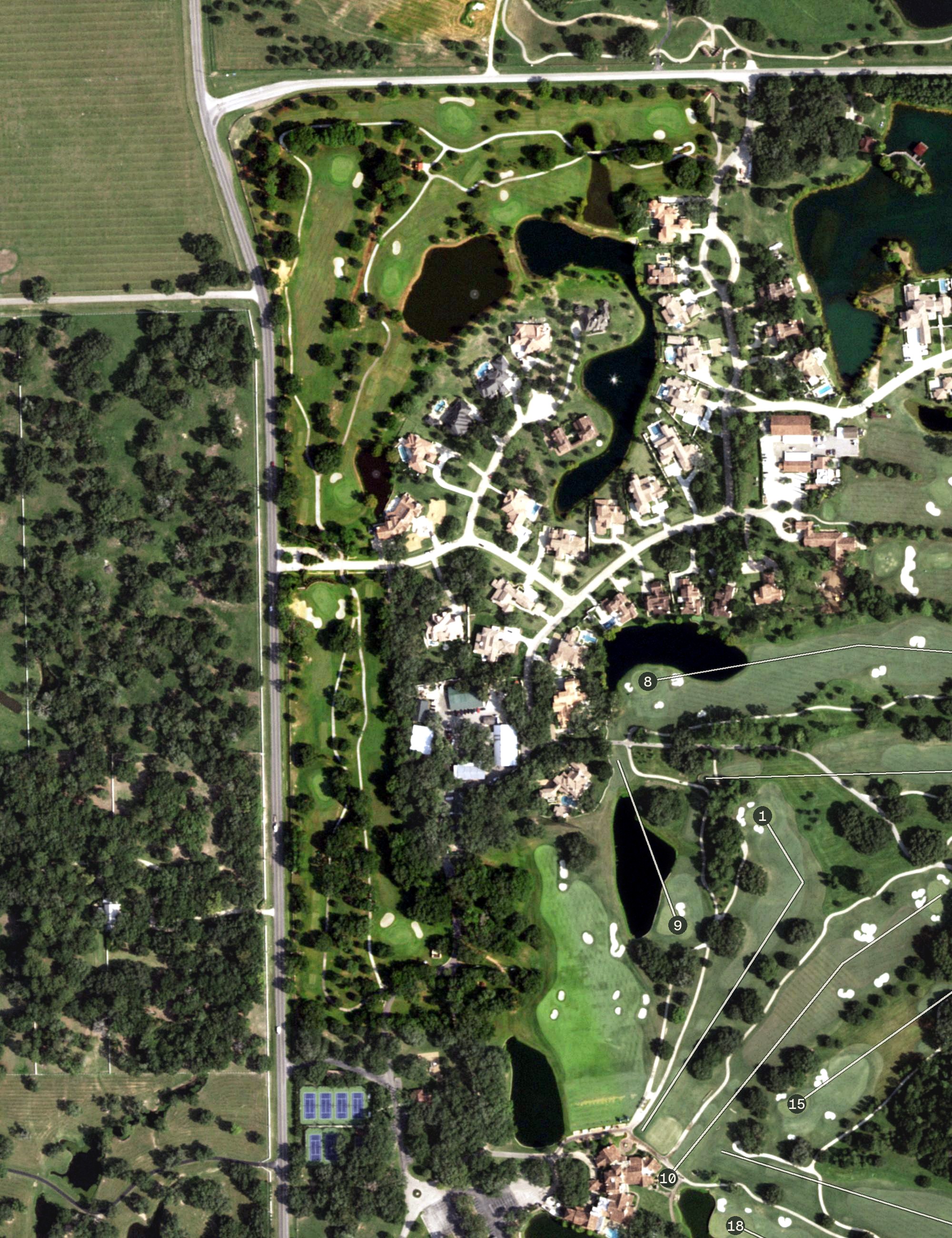 Aerial view of Houston Oaks Country Club - Family Nine, TX