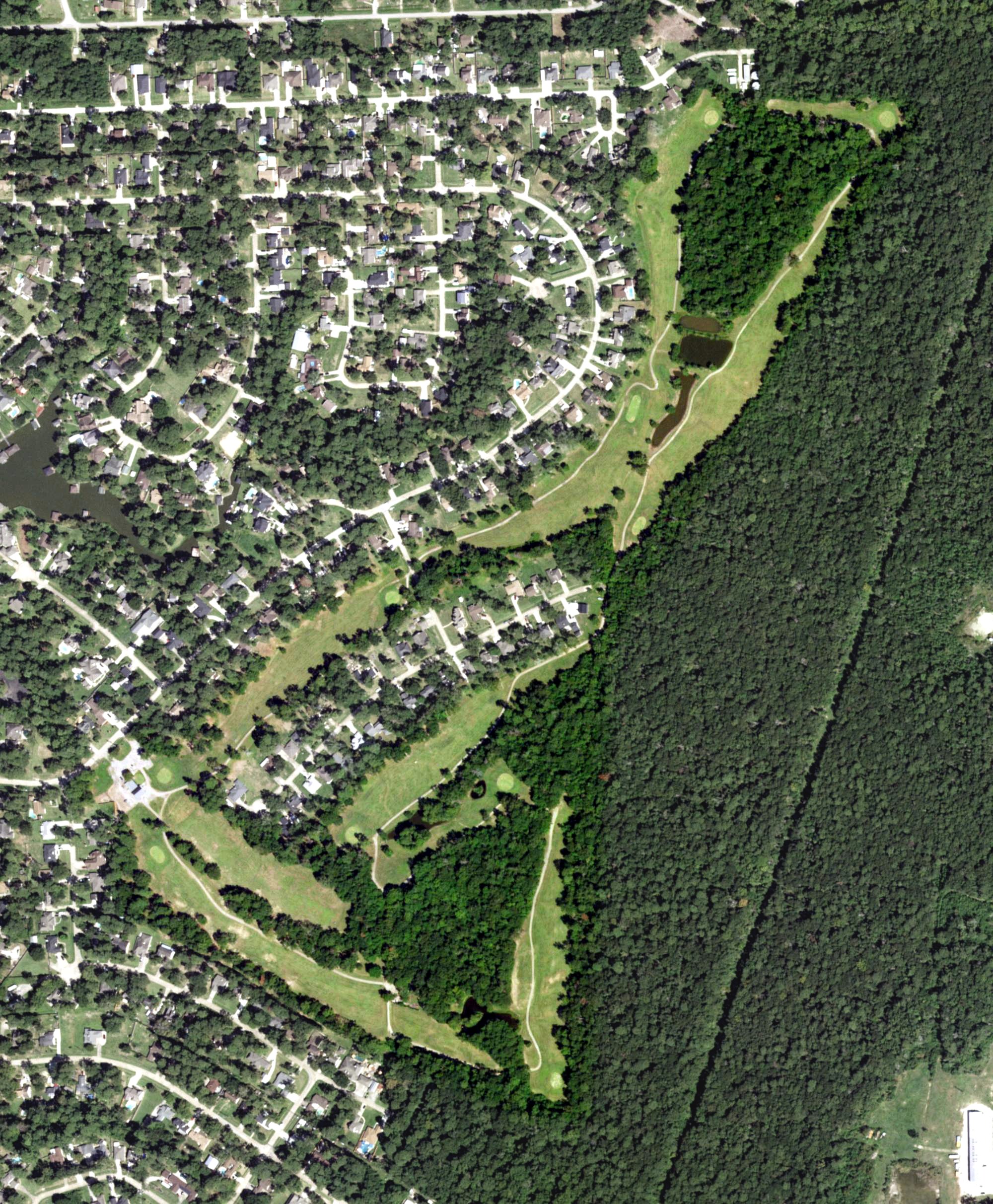 Aerial view of Indian Shores Golf Course, TX
