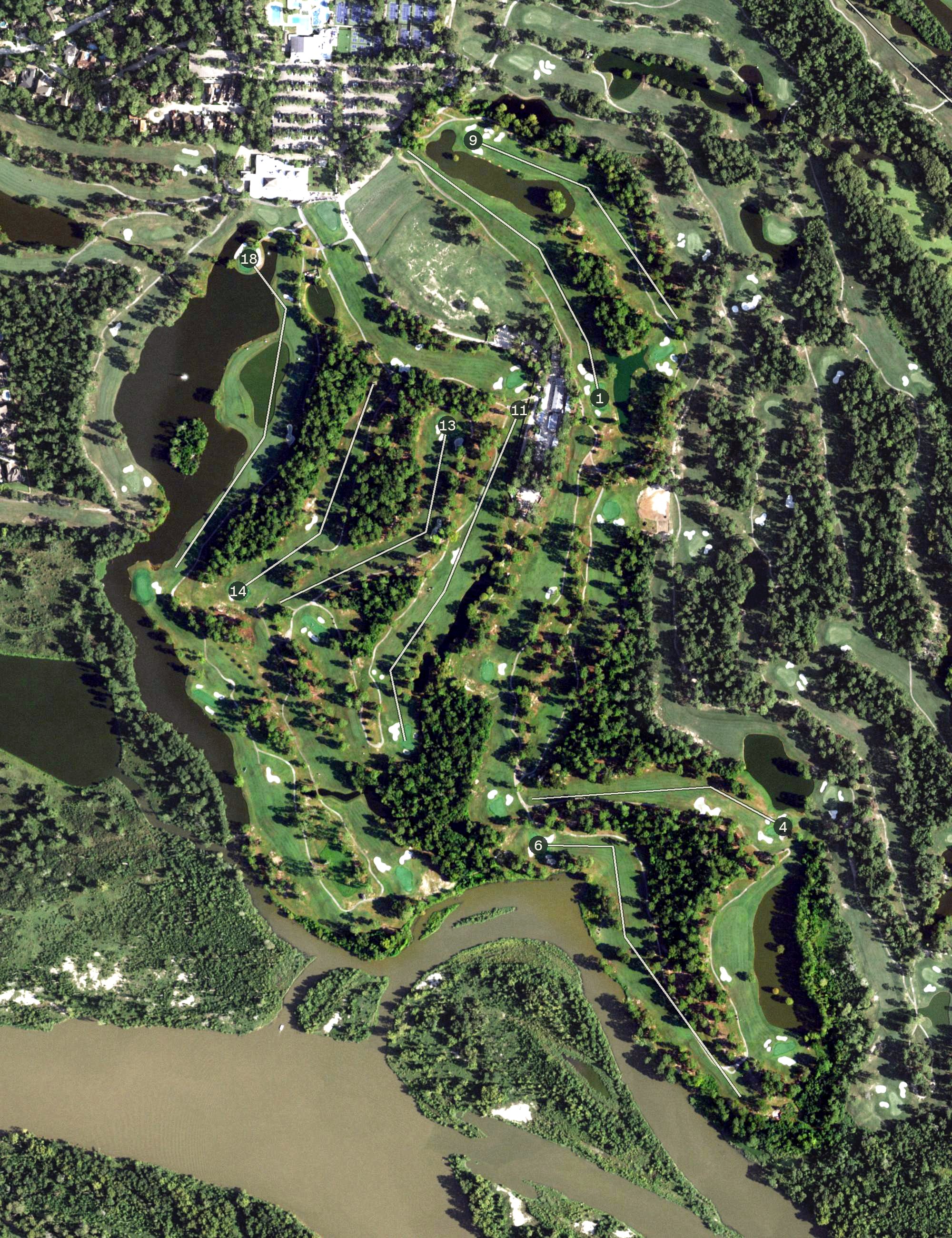 Aerial view of Island Golf Course, TX