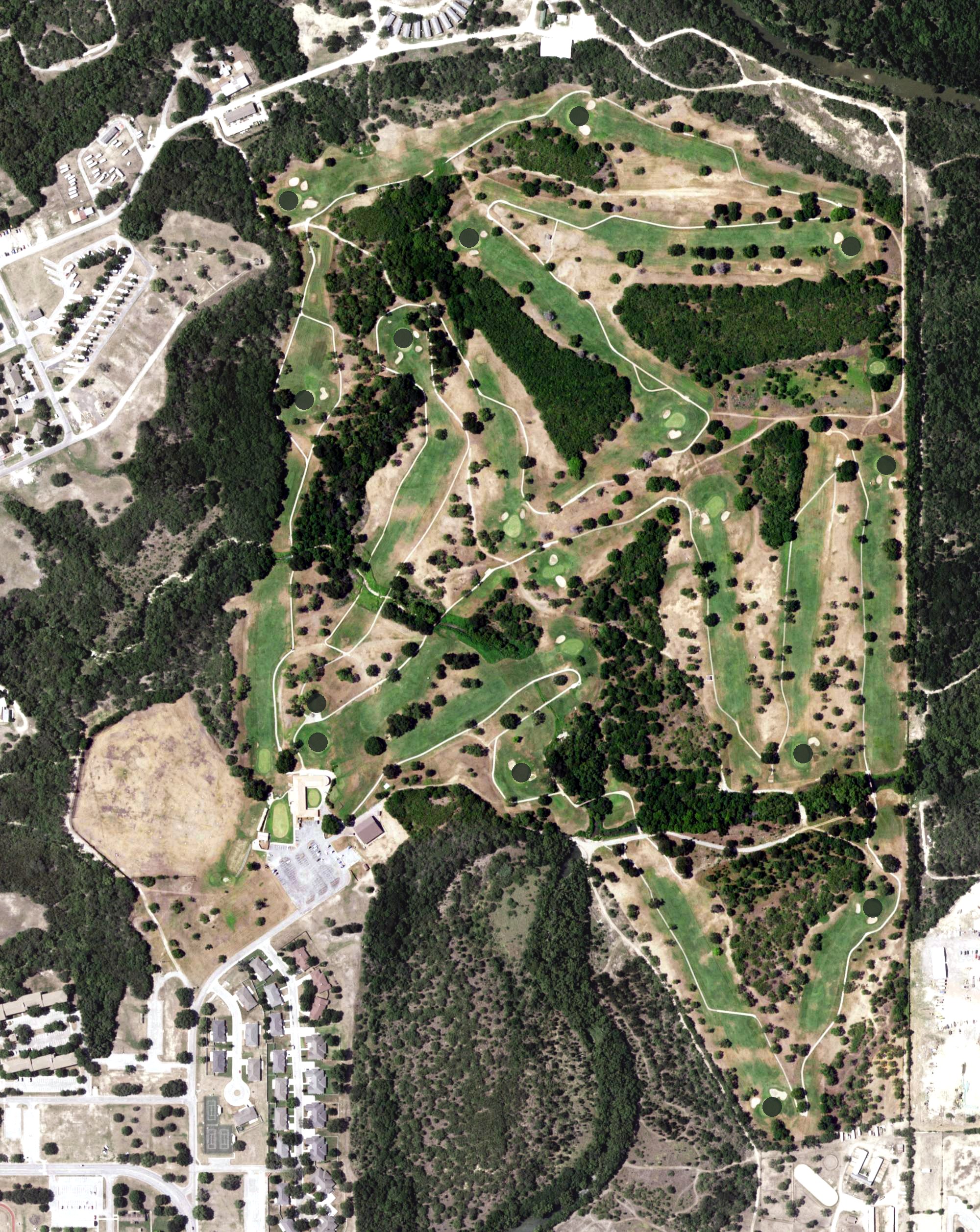 Aerial view of Lackland Golf Course, TX