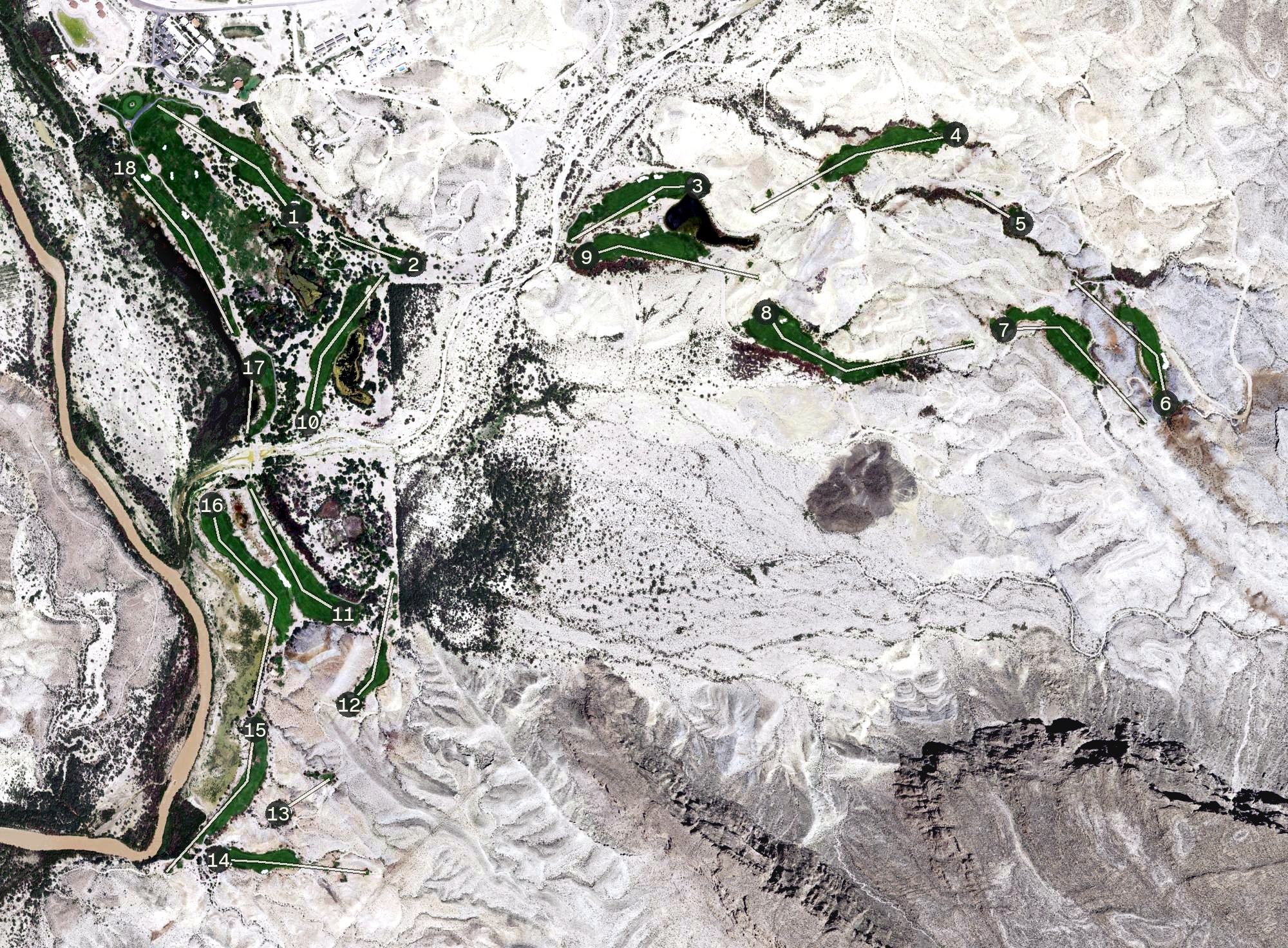 Aerial view of Lajitas Golf and Resort, TX
