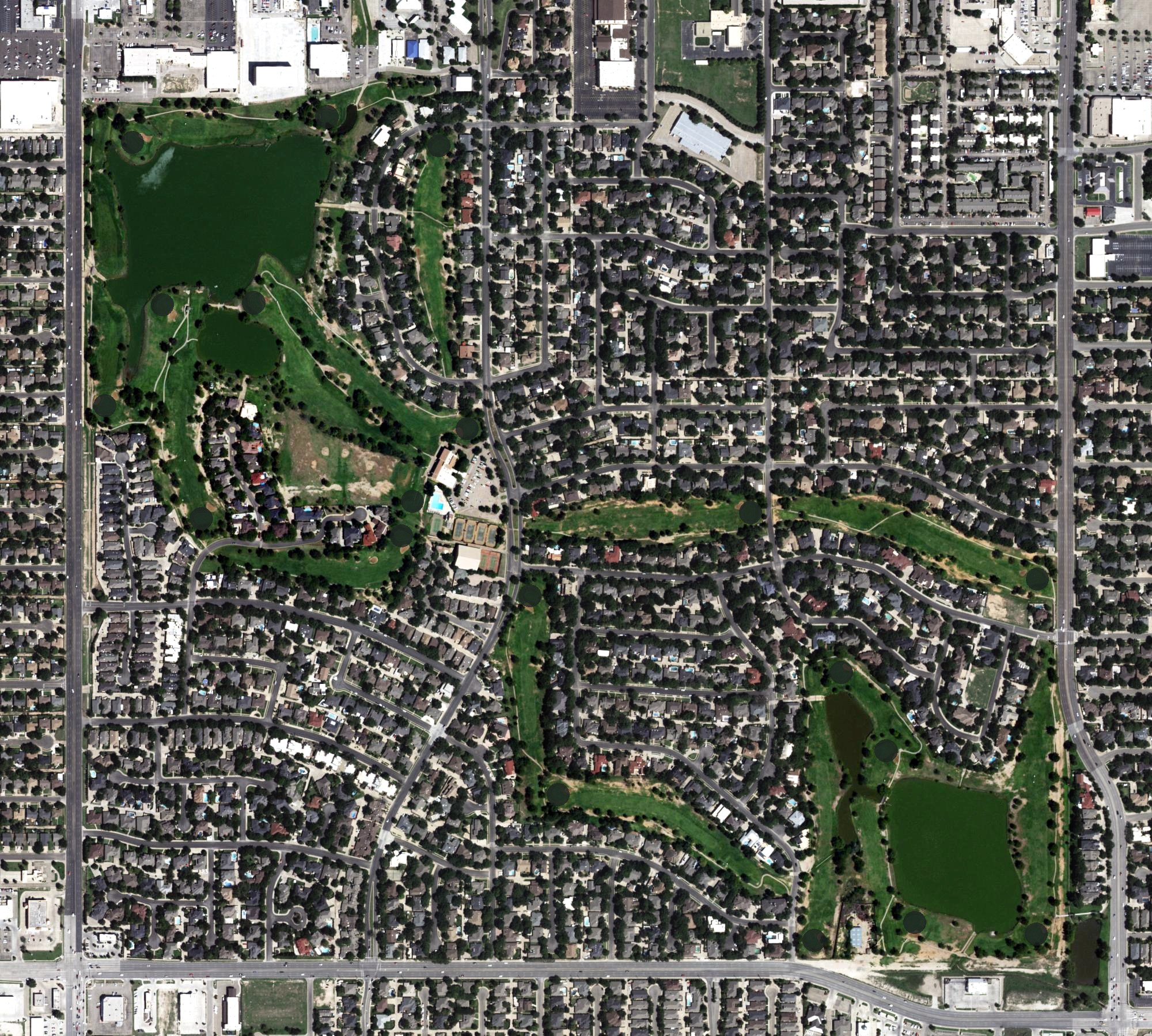 Aerial view of Lakeridge Country Club, TX