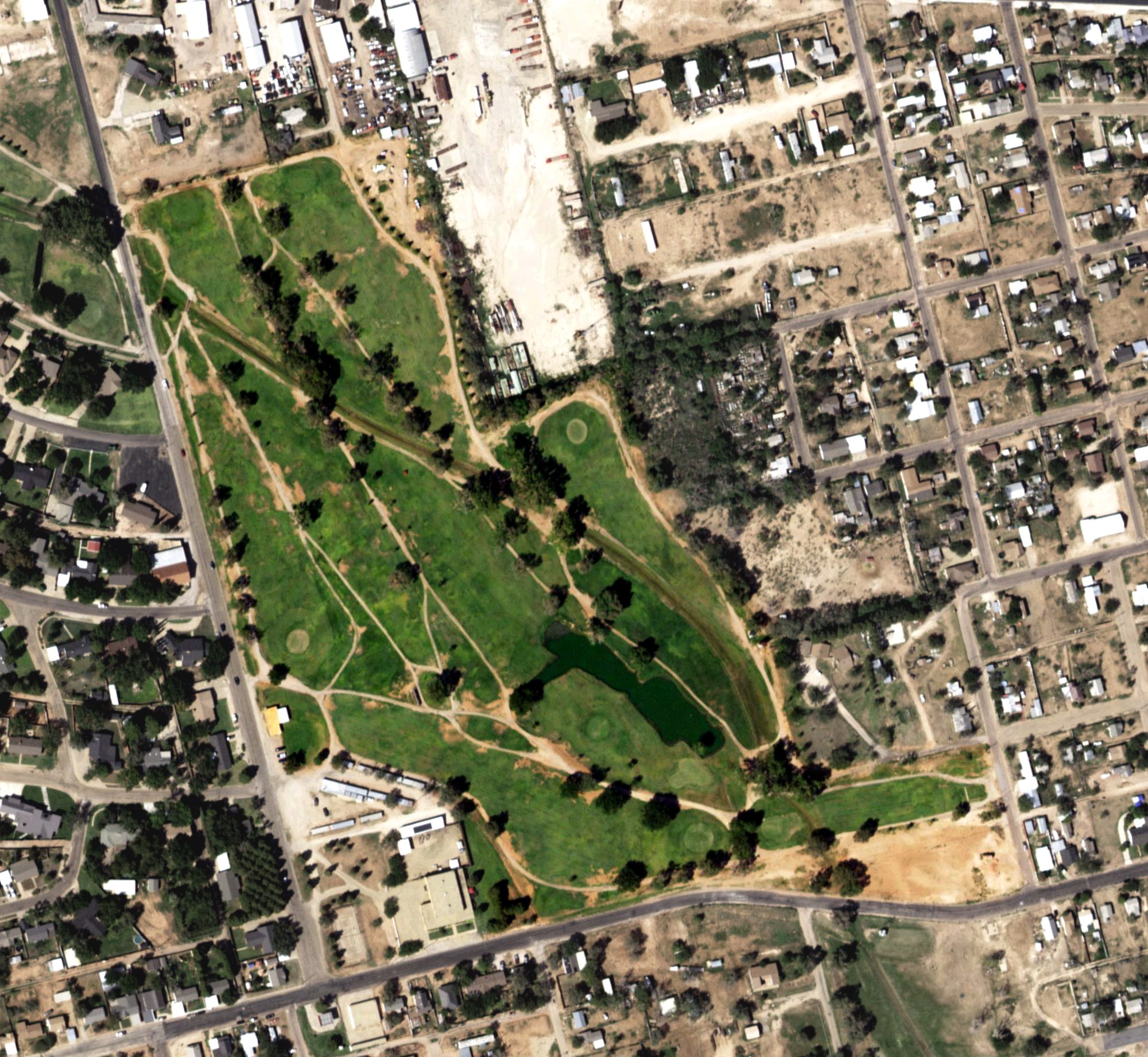 Aerial view of Lamesa Municipal Golf Course, TX