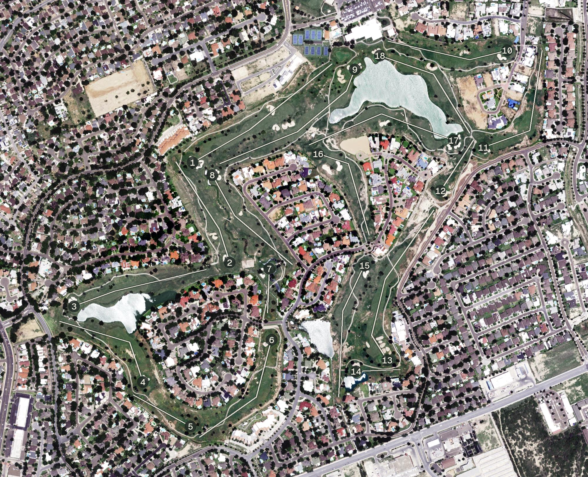 Aerial view of Laredo Country Club, TX